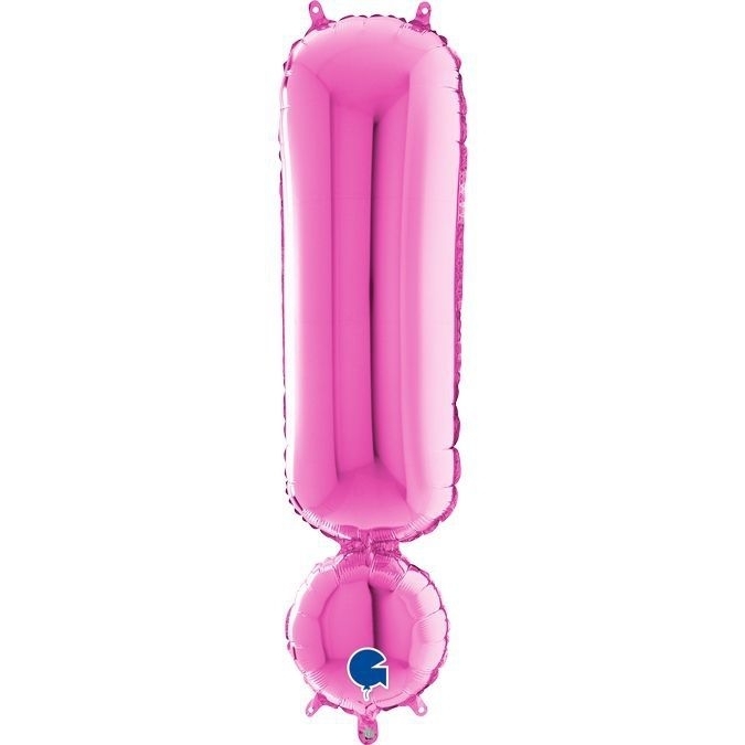 Folienballon Sonderzeichen ! Fuchsia 100 cm Zylinder, Ballon, Schmuck, Halskette, Flasche