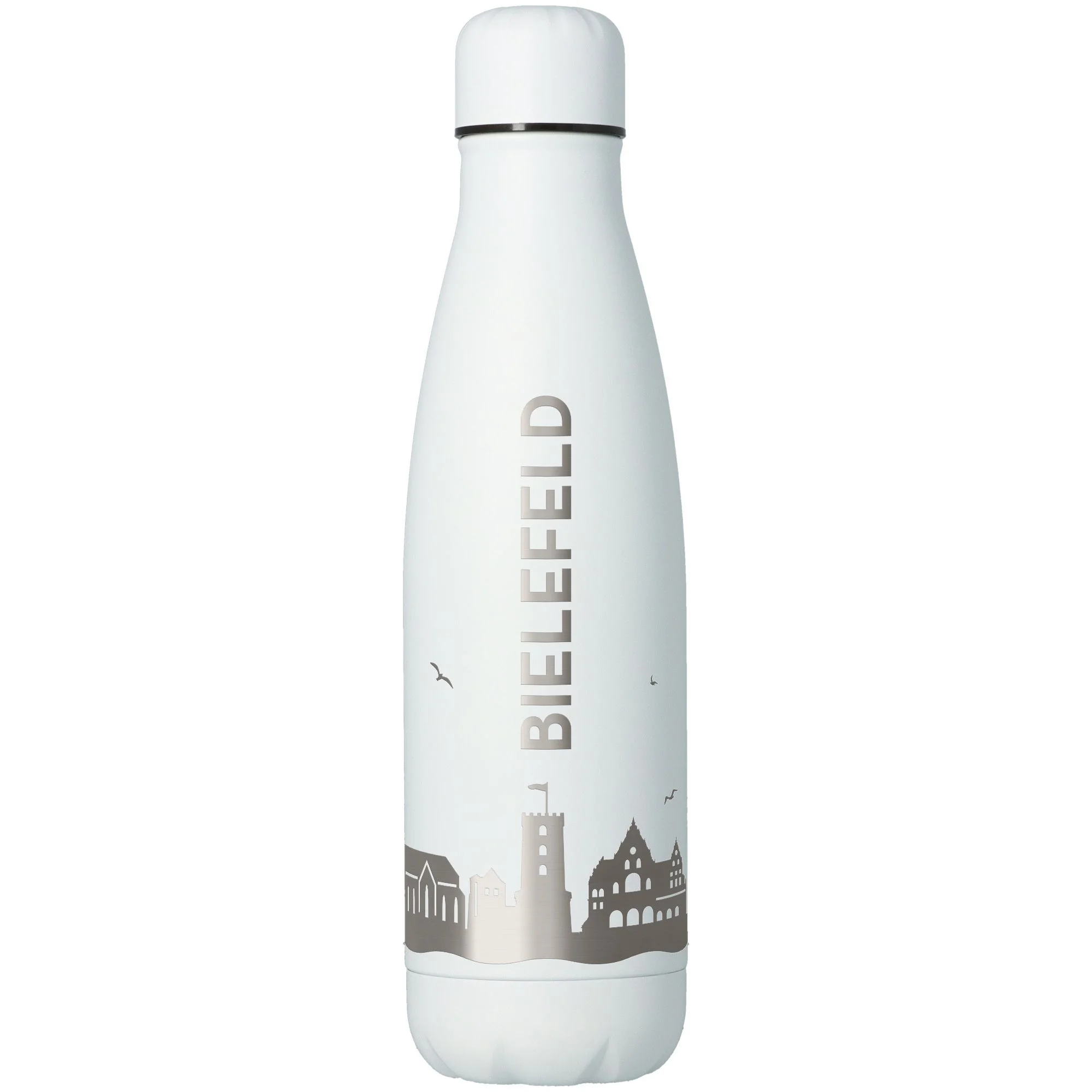 Flasche, Thermos, Trinkflasche, Stahl, Weiß