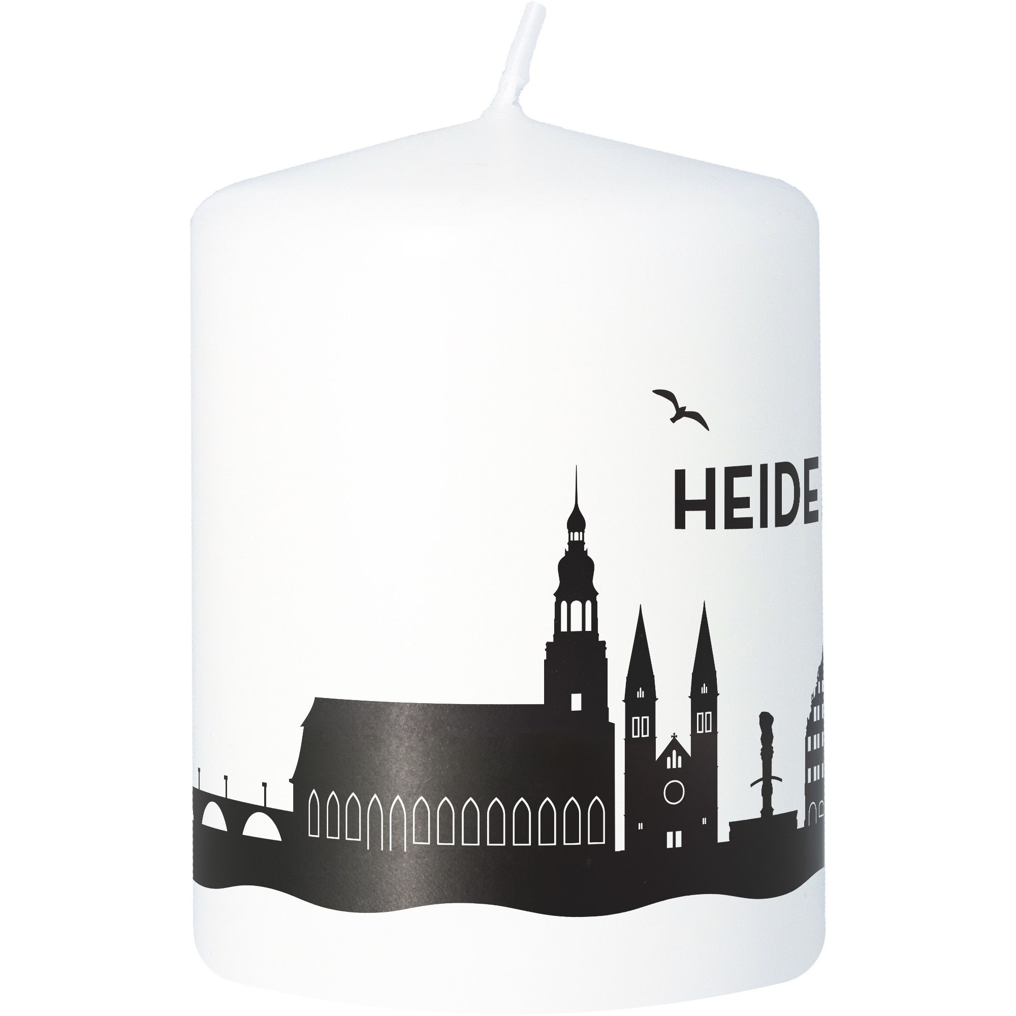 Stumpenkerze Skyline Heidelberg Weiß Stumpenkerze Skyline Heidelberg Weiß