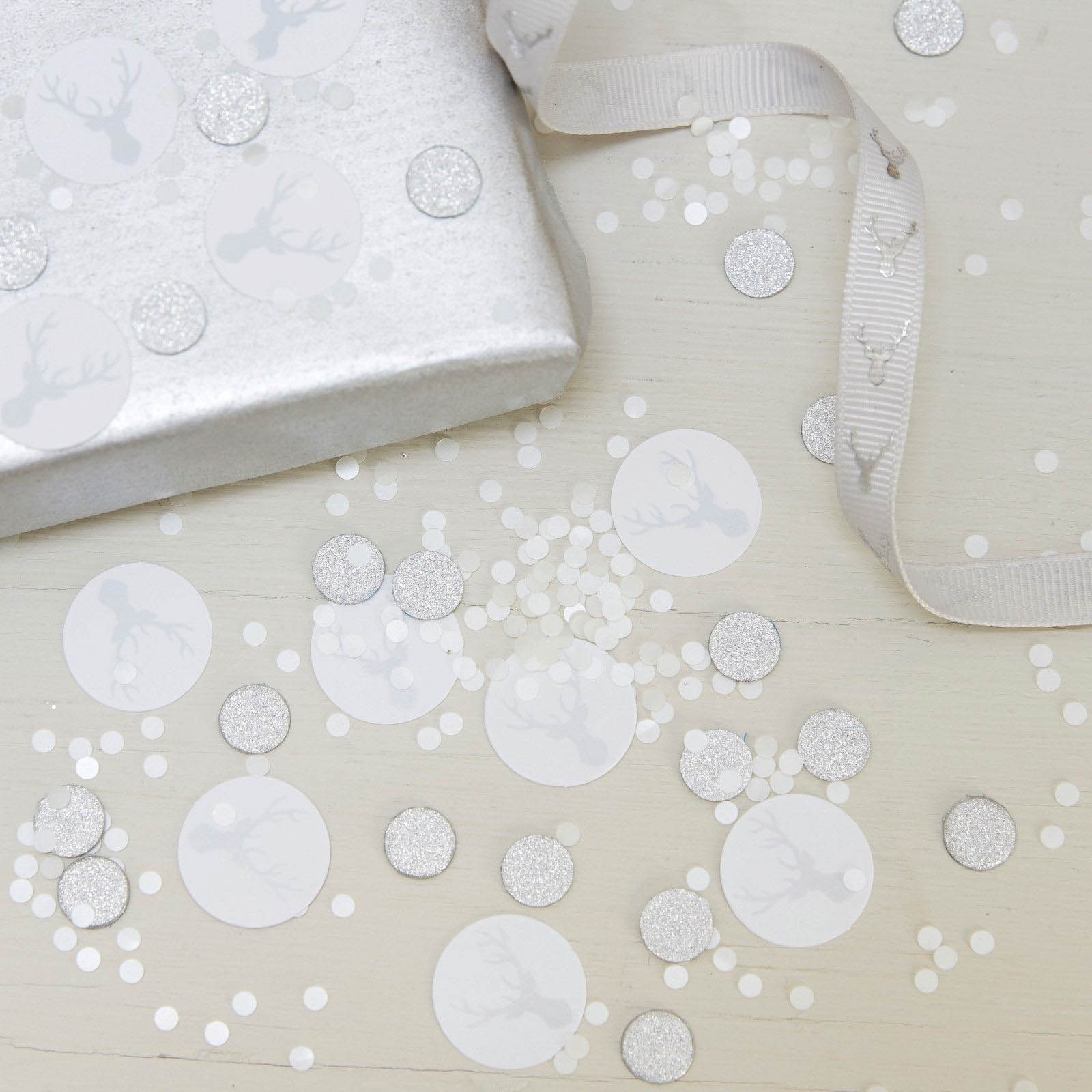 Christmas Metallics - Festliches Konfetti Silber & Weiß, 14g