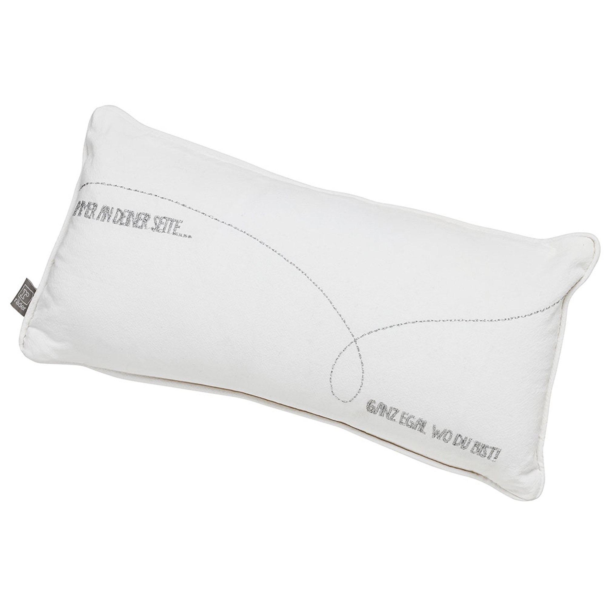 Räder Design - Traumkissen "Schutzengel silber", 33 x 17 cm kissen, weiß, Kissenbezug, Stickerei, Reisetageskissen
