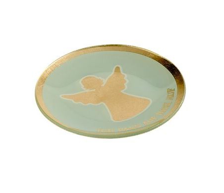 Glasteller "Engel", Mint/Gold - M