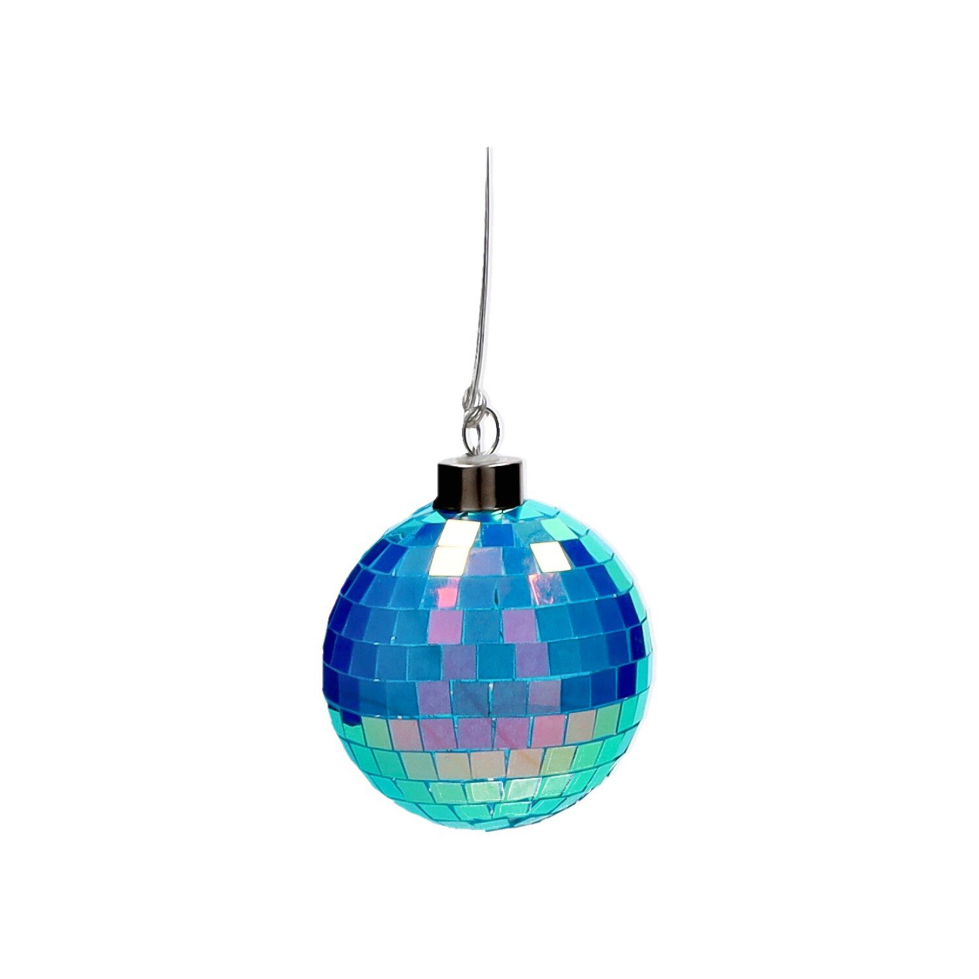 Disco LED-Kugel "Neon Blau" 8 cm Zubehör, Ohrring, Schmuck