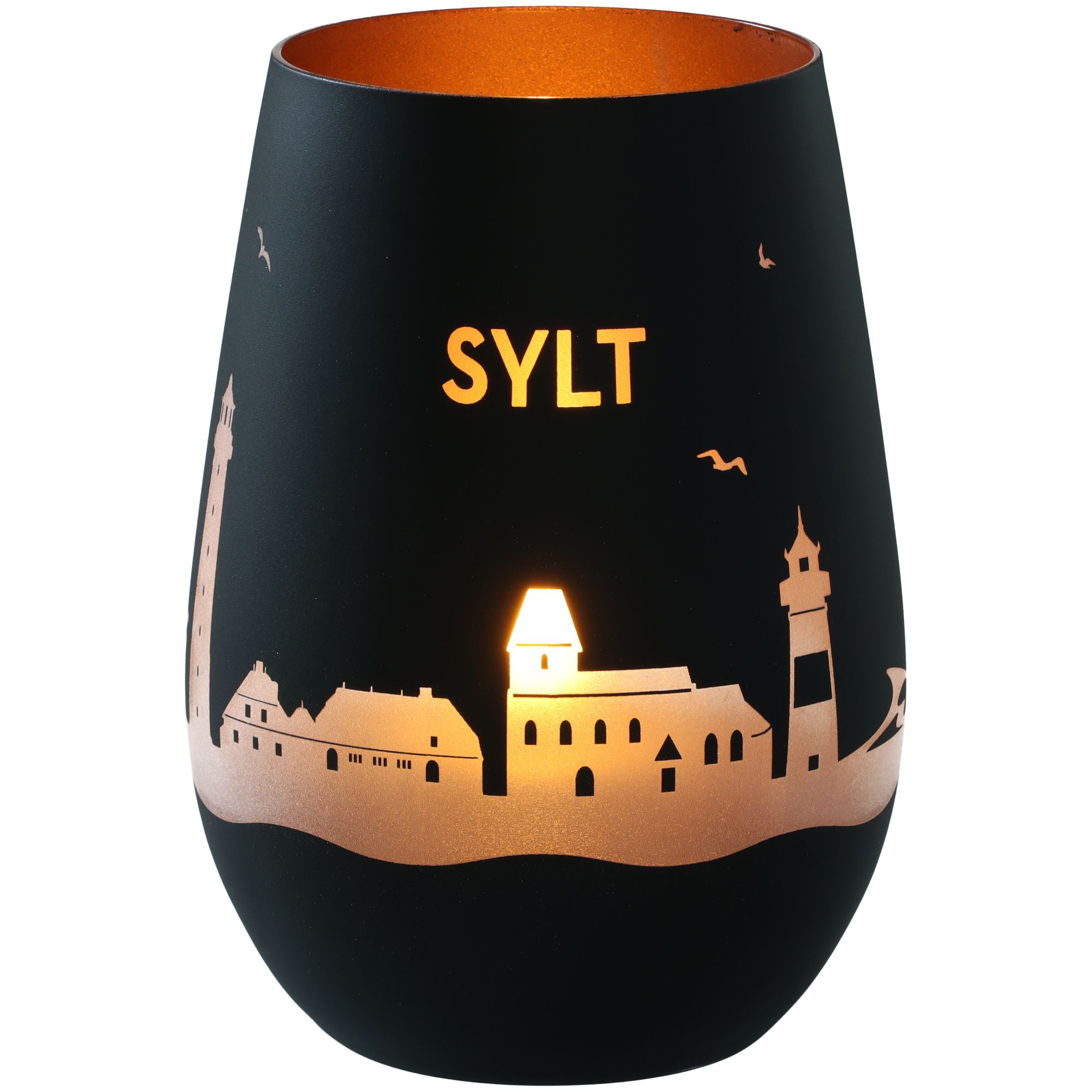 Windlicht Skyline Sylt Schwarz/Bronze