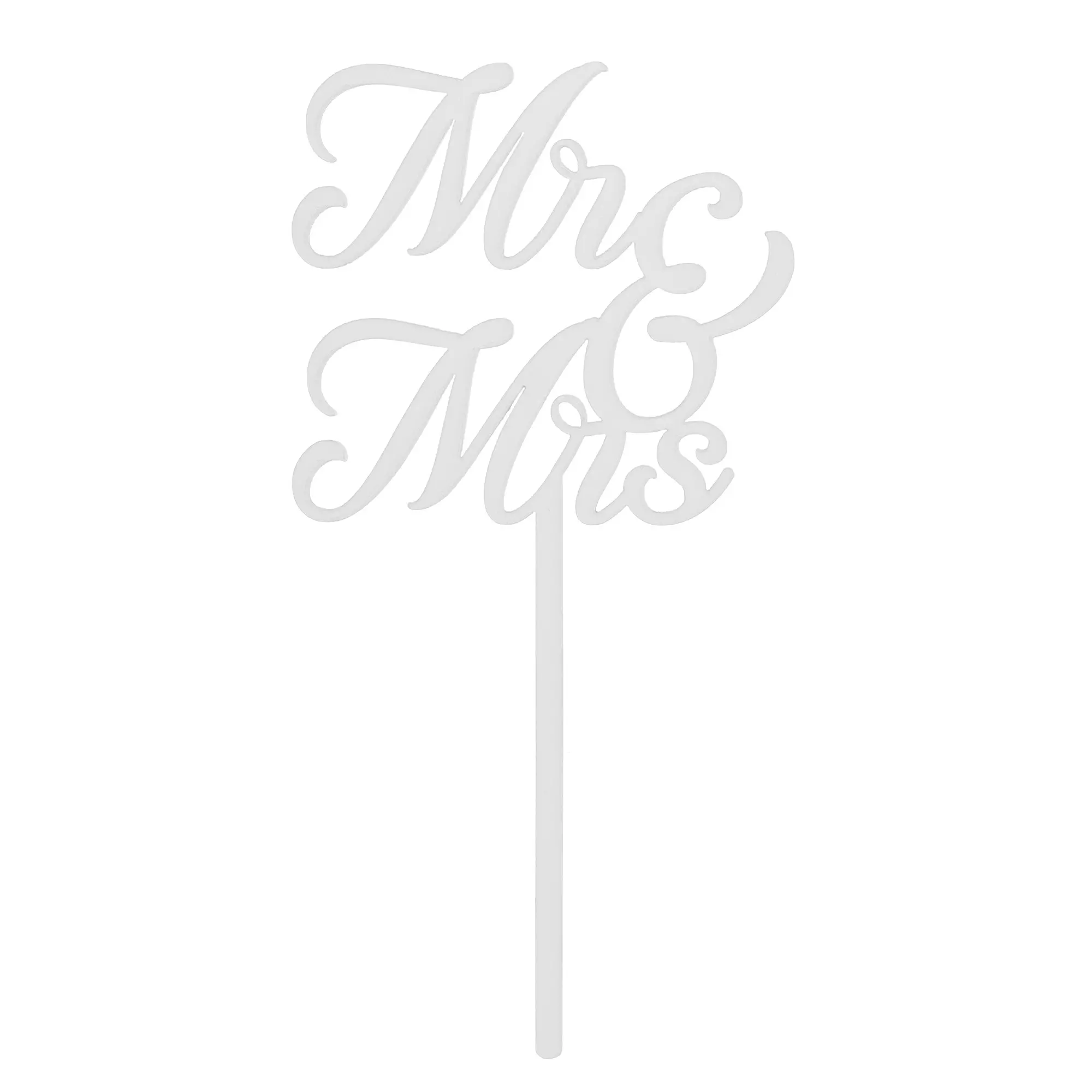 Mr&Mrs cake topper, Wedding cake topper, Weiße Silhouette, Holzstab, Deko-Accessoire