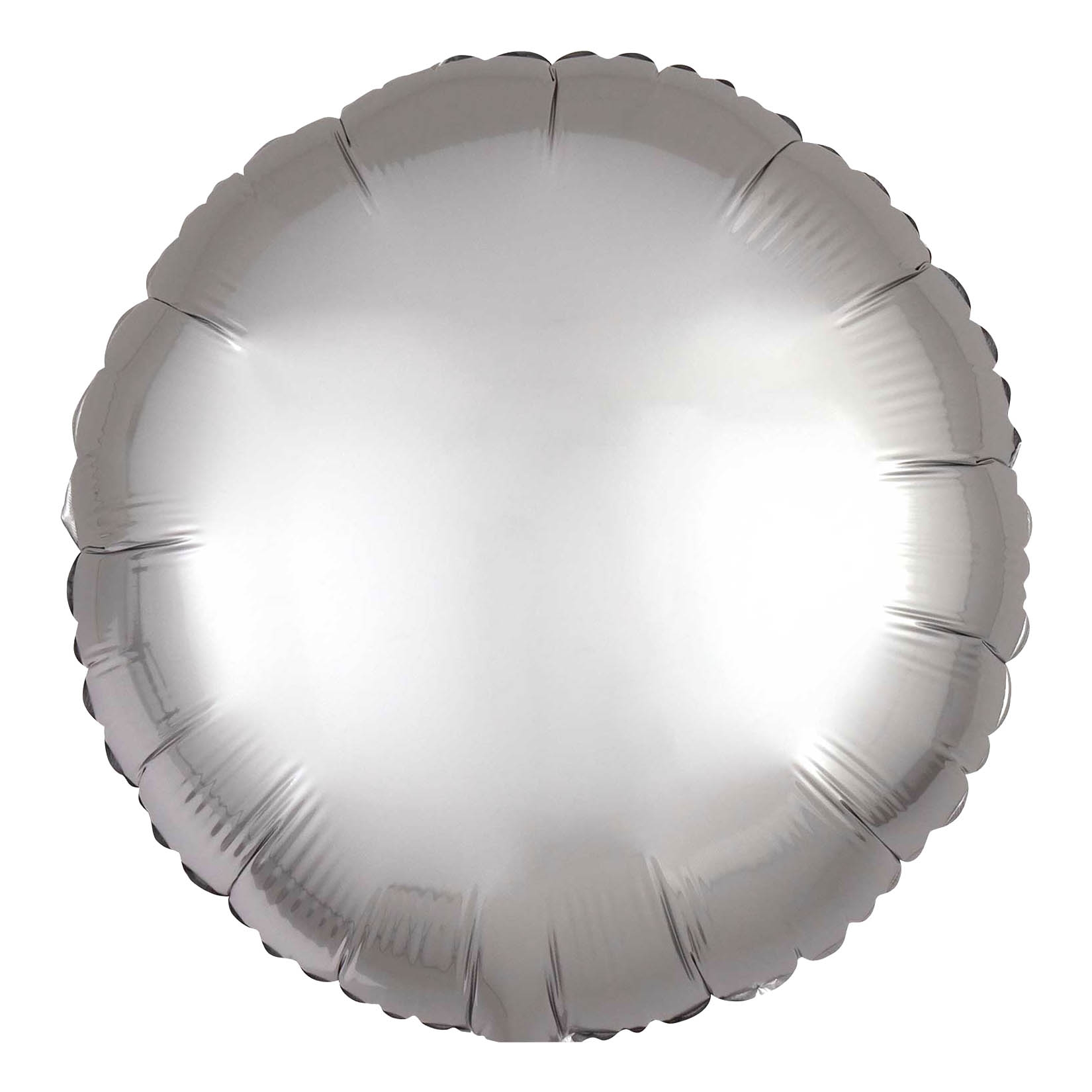 Folienballon Rund Satin Platin Silber 45cm