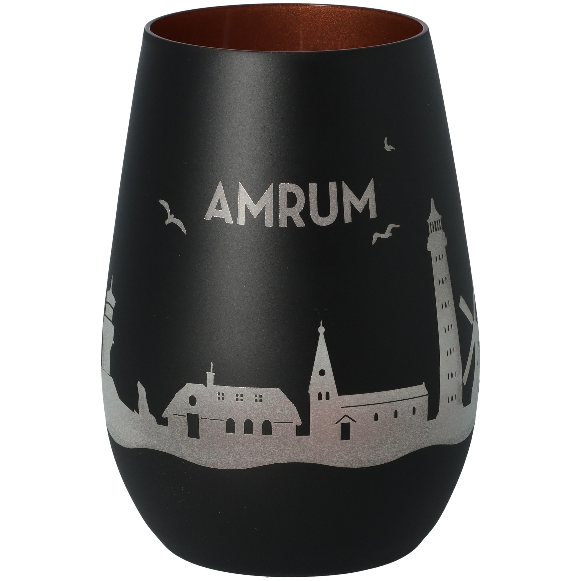 Windlicht Skyline Amrum Schwarz/Bronze