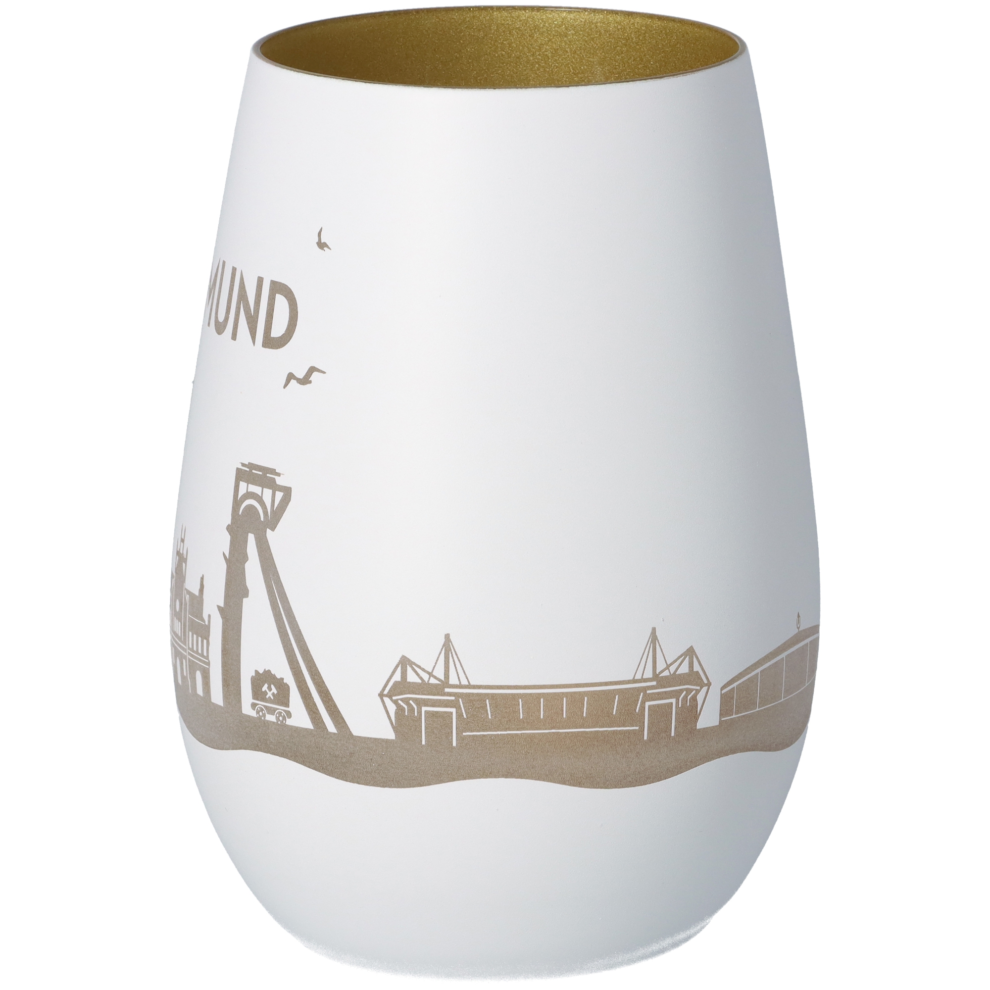 Windlicht Skyline Dortmund Weiß/Gold Windlicht Skyline Dortmund Weiß/Gold