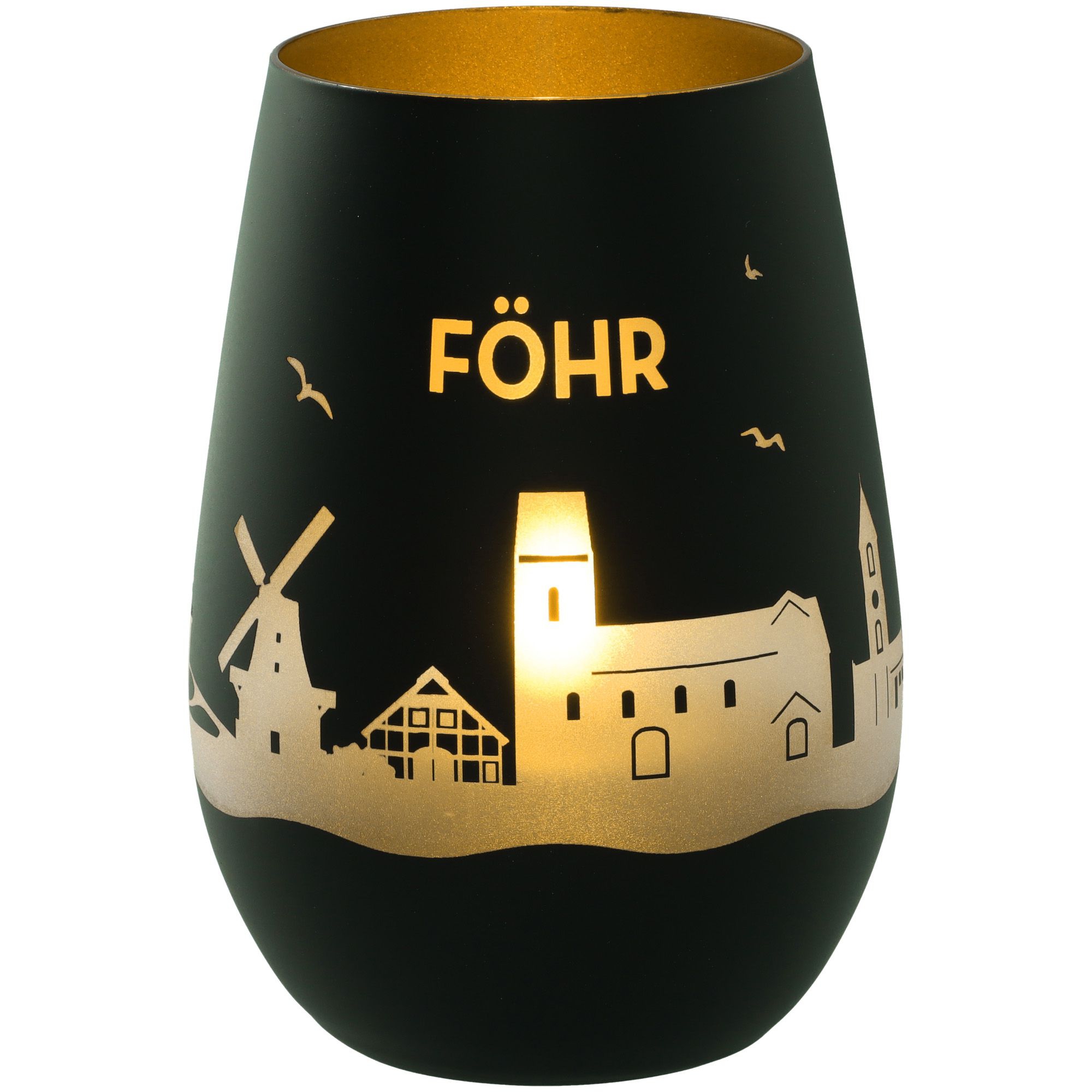 Windlicht Skyline Föhr Schwarz/Gold Windlicht Skyline Föhr Schwarz/Gold