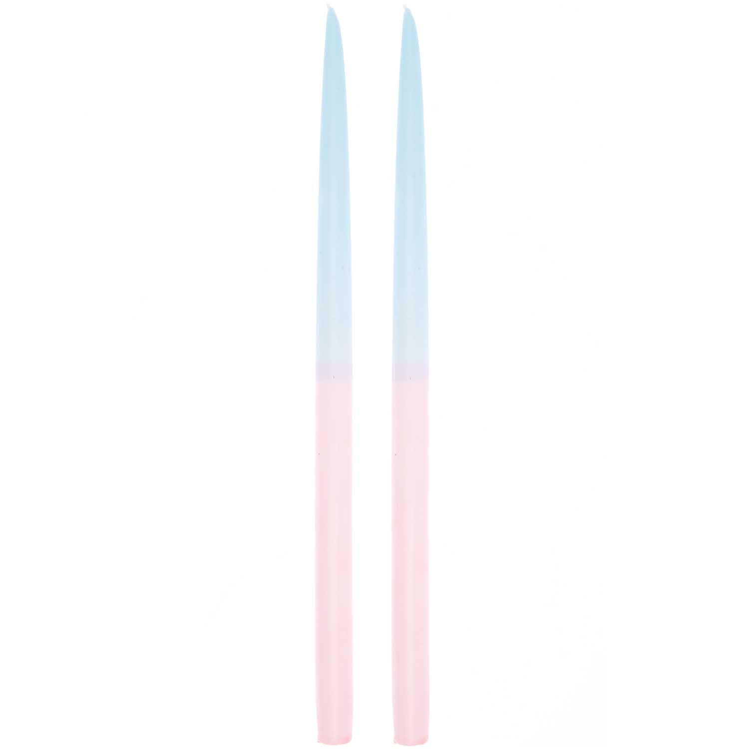 2 Spitzkerzen - Dip Dye - Blau/Rosa 2 Spitzkerzen - Dip Dye - Blau/Rosa