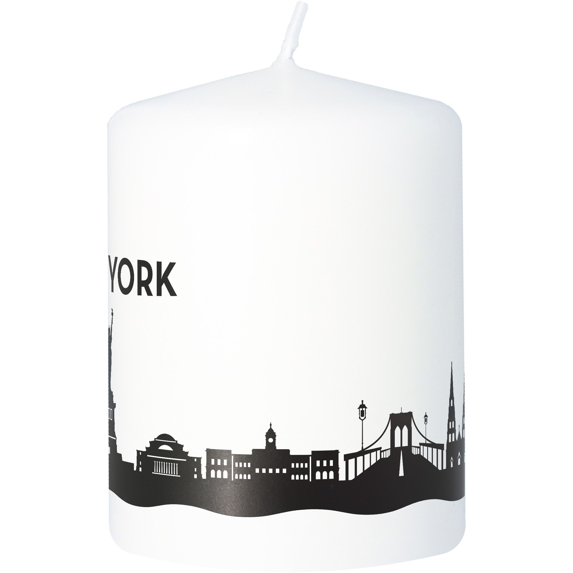 Stumpenkerze Skyline New York Weiß Stumpenkerze Skyline New York Weiß