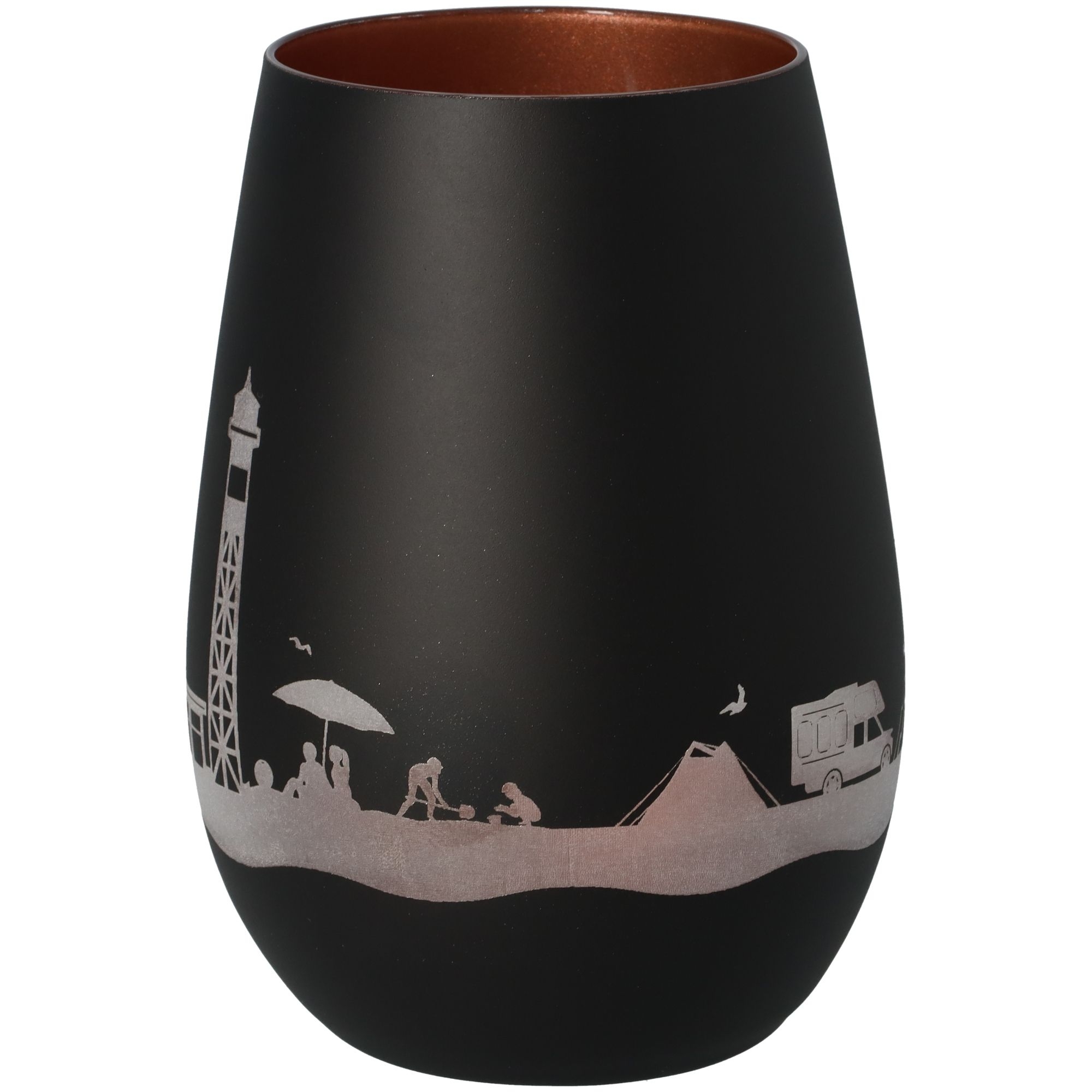Windlicht Skyline Krautsand Schwarz/Bronze Töpferei, Krug, Vase, Tasse