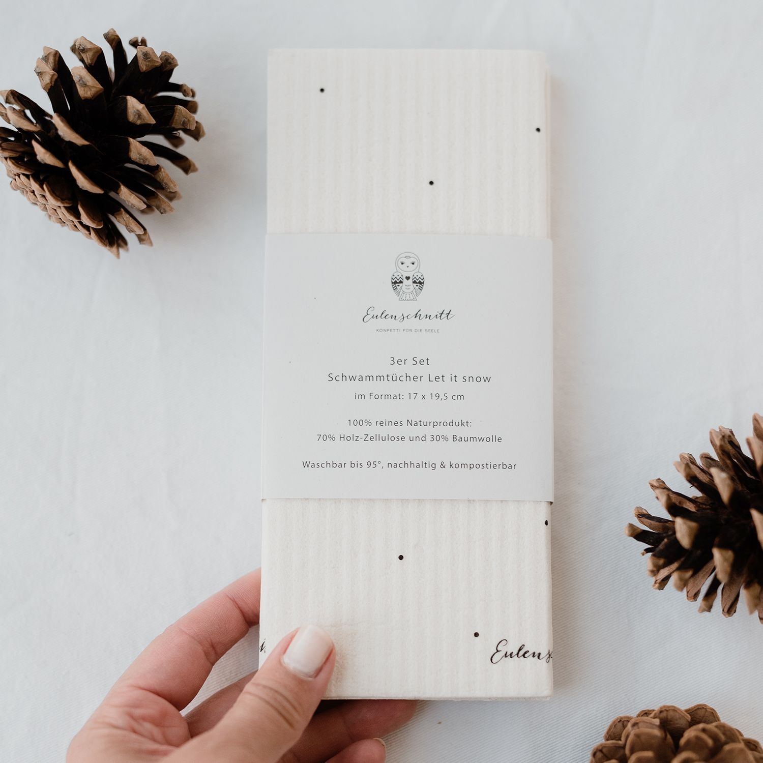 Eulenschnitt - SchwammtĂŒcher "Let it snow..." 3er Set Eulenschnitt - SchwammtĂŒcher "Let it snow..." 3er Set