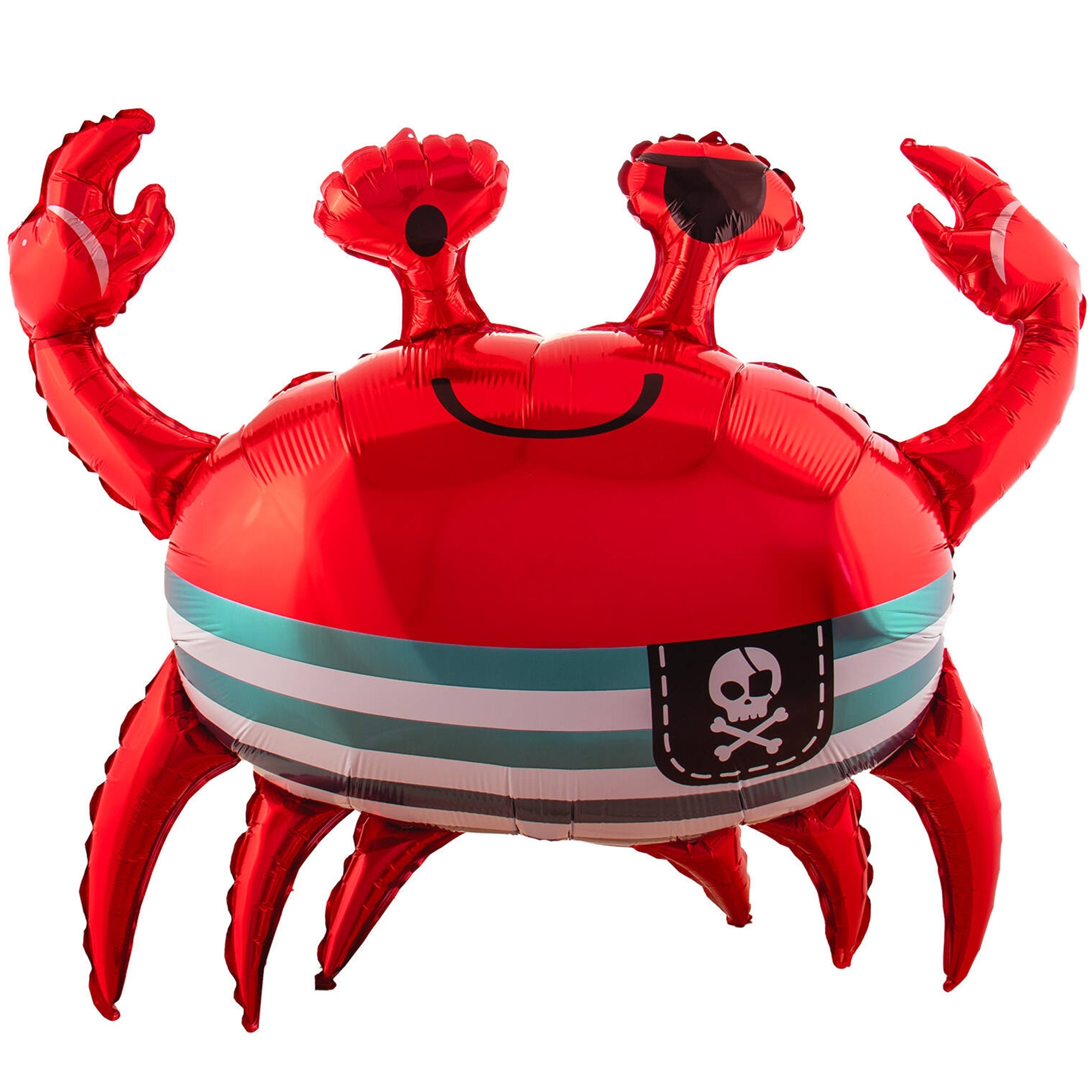 Folienballon "Piraten Krabbe" 90x74 cm Essen, Meeresfrüchte, Tier, Leben im Meer, Krabbe