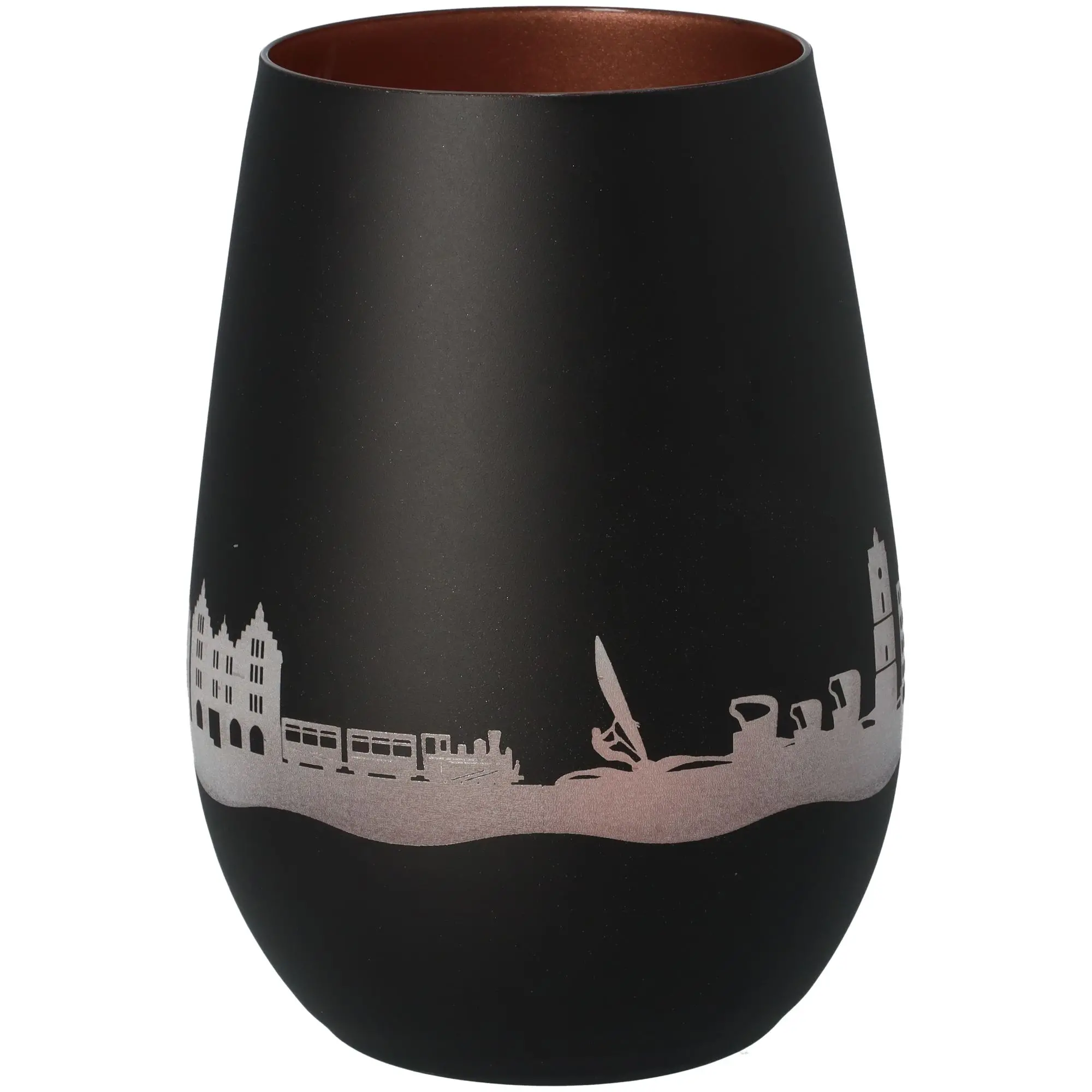 Windlicht Skyline Borkum Schwarz/Bronze