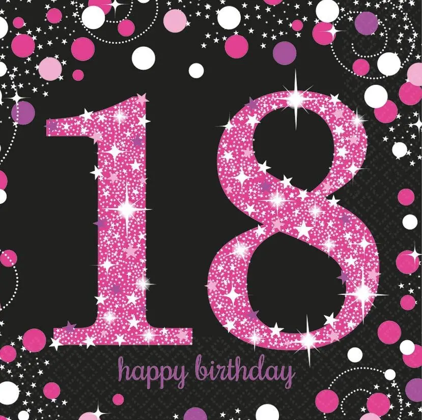 16 Servietten "18. Geburtstag"