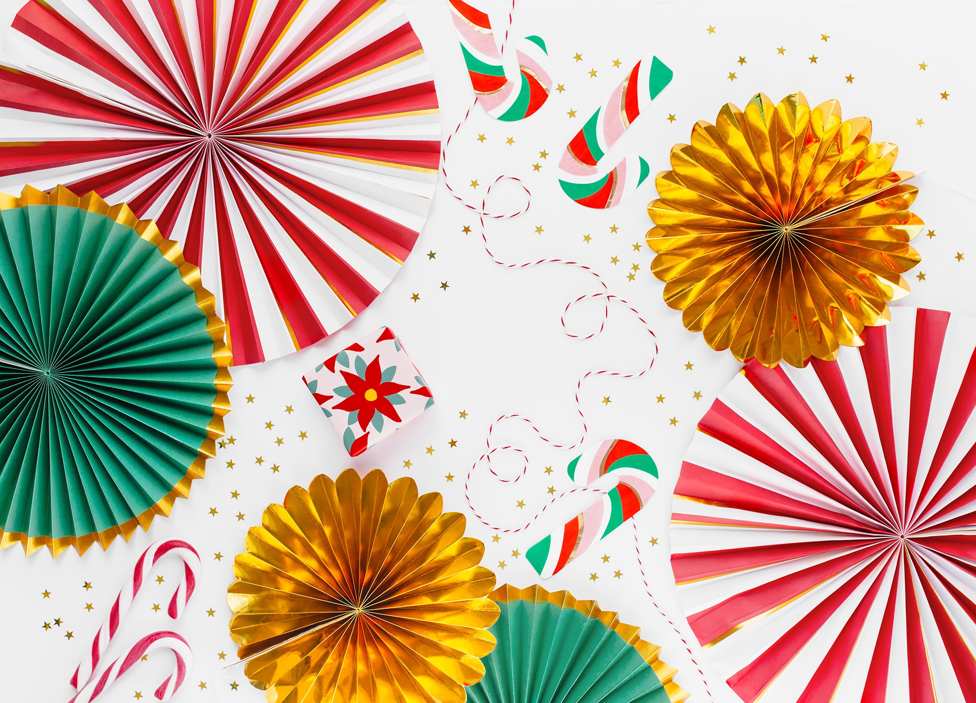 3 Dekofächer "Candy" - Rot/Weiß/Grün/Gold 3 Dekofächer "Candy" - Rot/Weiß/Grün/Gold