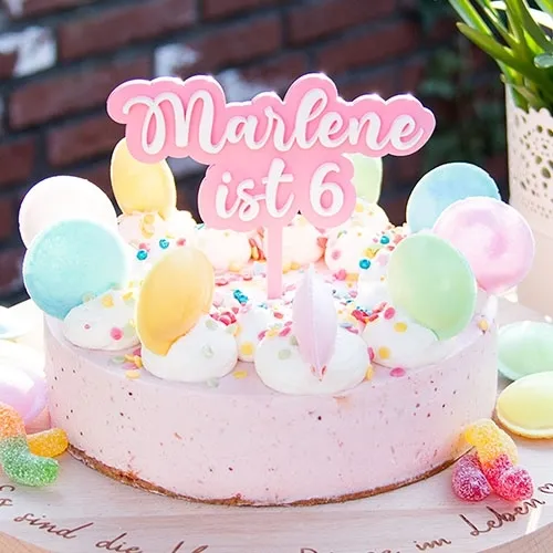 Kuchen, Torte, Zuckerguss, Kandierte Früchte, Zahlenschild 6