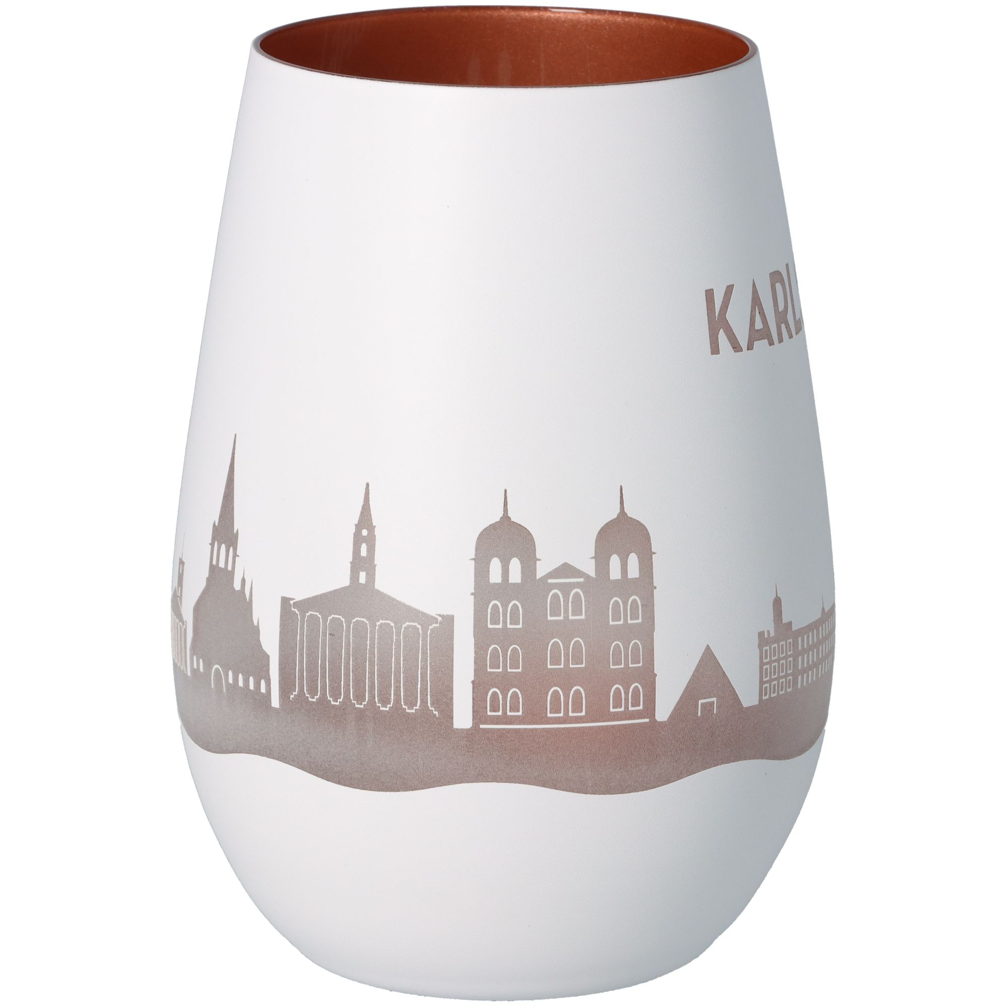 Windlicht Skyline Karlsruhe Weiß/Bronze Windlicht Skyline Karlsruhe Weiß/Bronze
