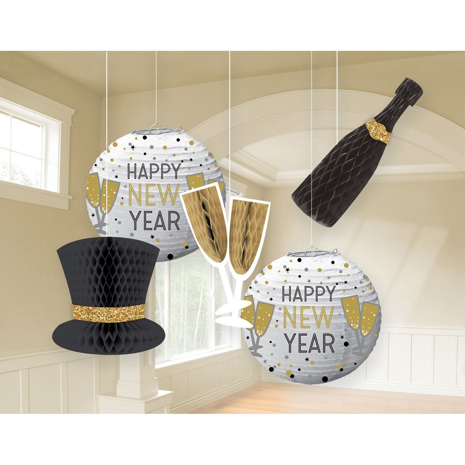 Happy New Year - 5 Teiliges Dekorations-Kit Happy New Year - 5 Teiliges Dekorations-Kit