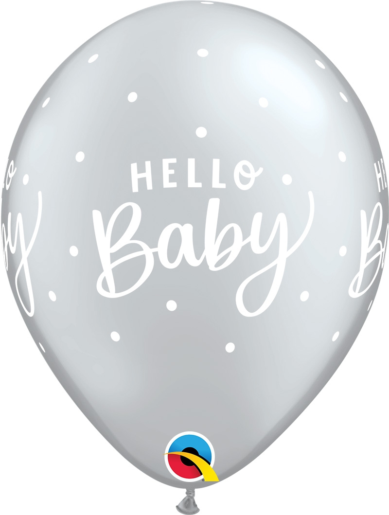 Qualatex Latexballon "Hello Baby" Dots Ø 30cm Qualatex Latexballon "Hello Baby" Dots Ø 30cm
