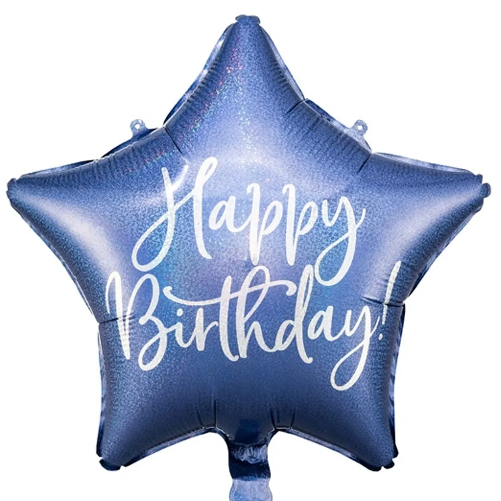 Ballon, Sternball, Geburtstag, Blau, Glitzer