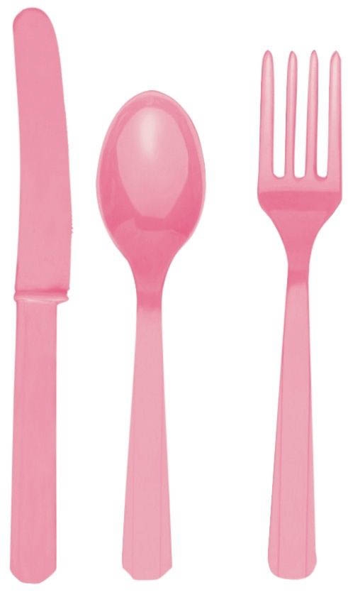 Baby Rosa - 10 Plastikmesser Baby Rosa - 10 Plastikmesser