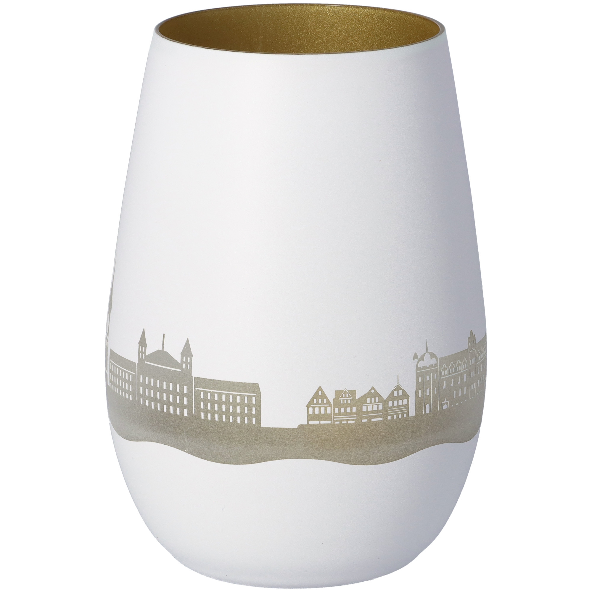 Windlicht Skyline Celle Weiß/Gold Windlicht Skyline Celle Weiß/Gold