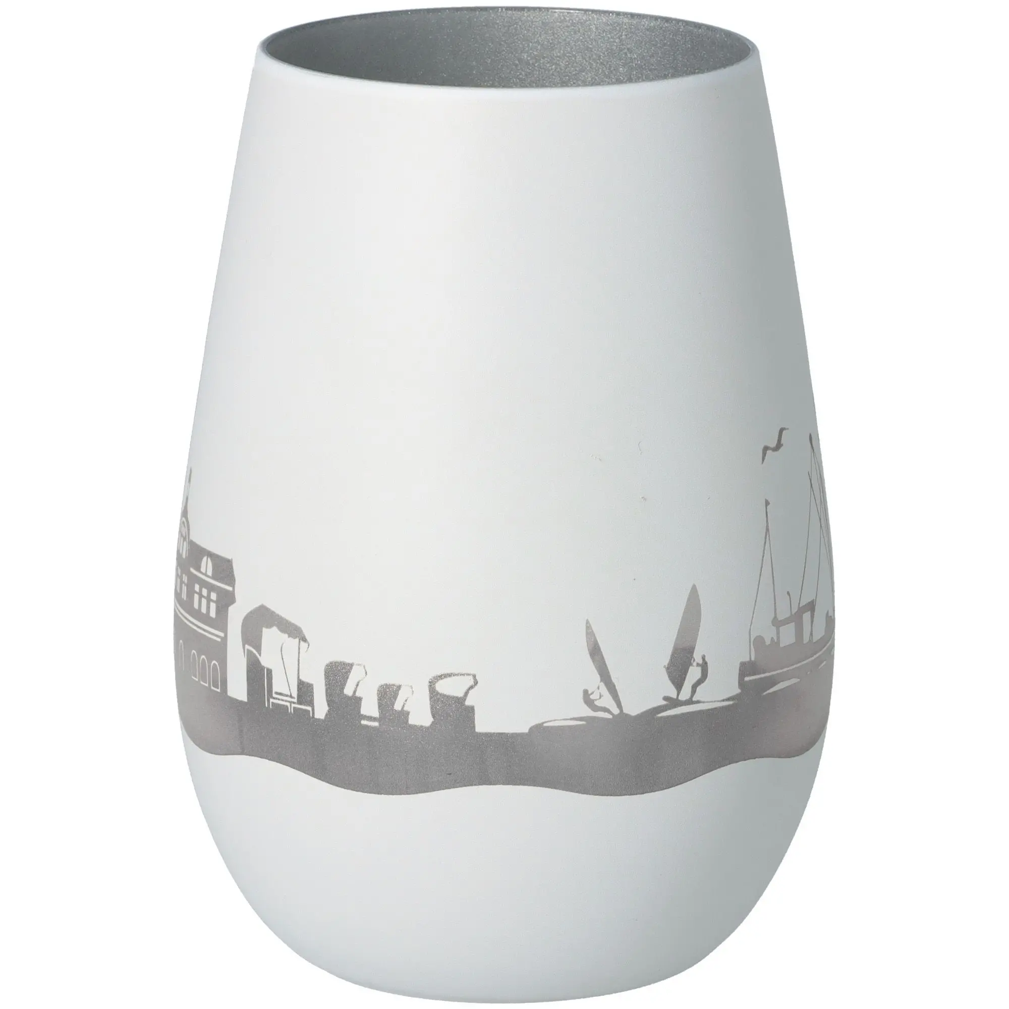 Windlicht Skyline Niendorf Weiß/Silber