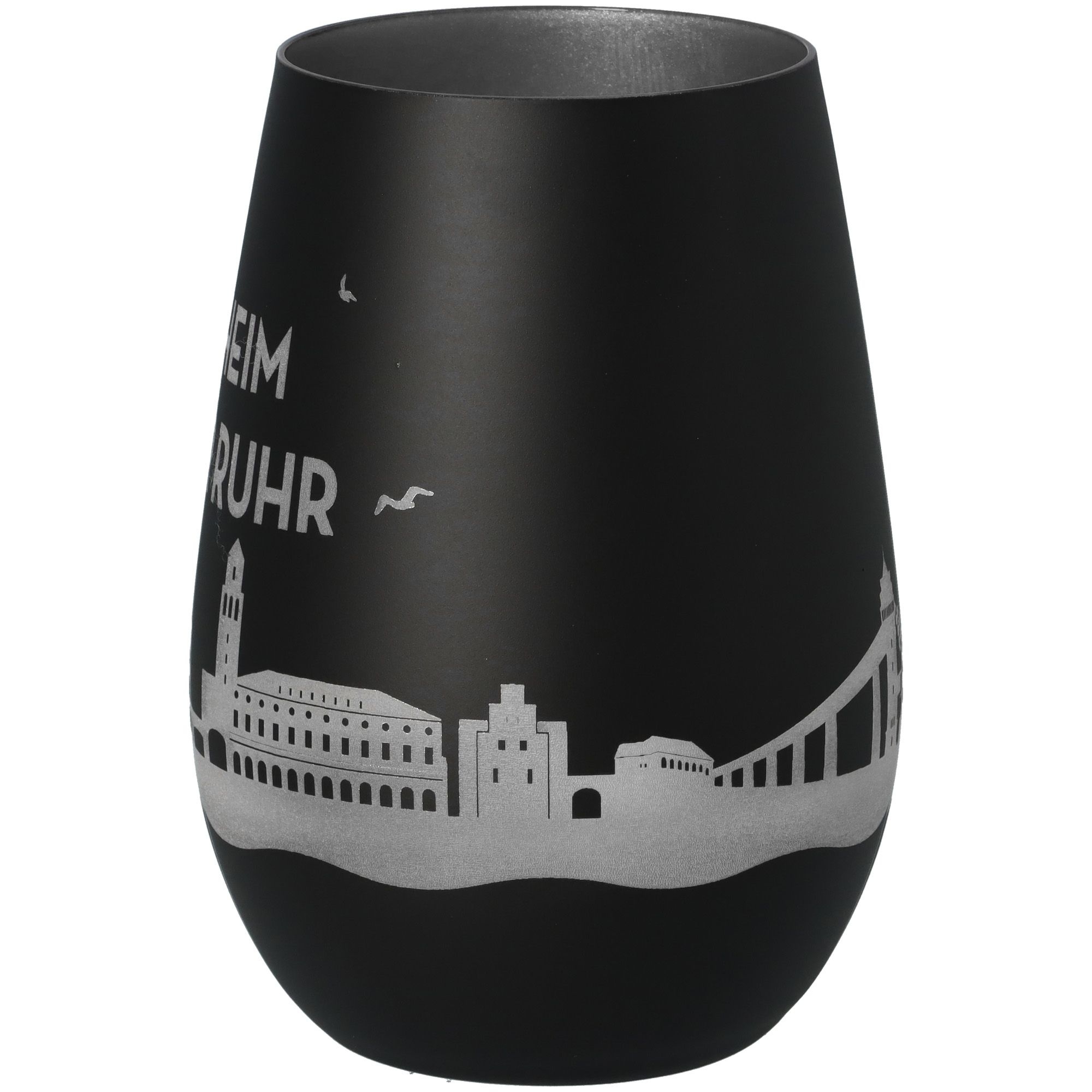 cc840b4eac972e79ade10a7285246ca8620974f2 Windlicht Skyline Mülheim an der Ruhr Schwarz/Silber