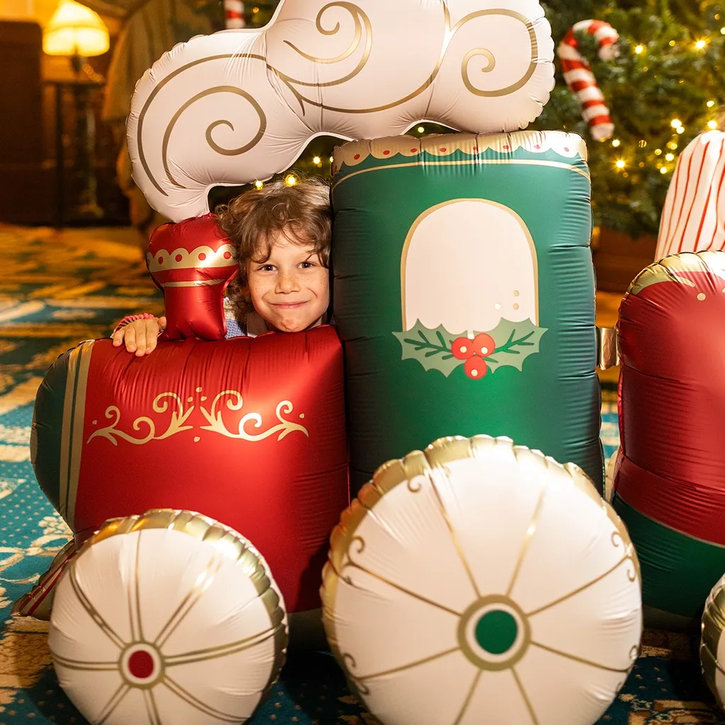 Folienballon "Weihnachtszug XXL" zur Luftbefüllung 221x96cm