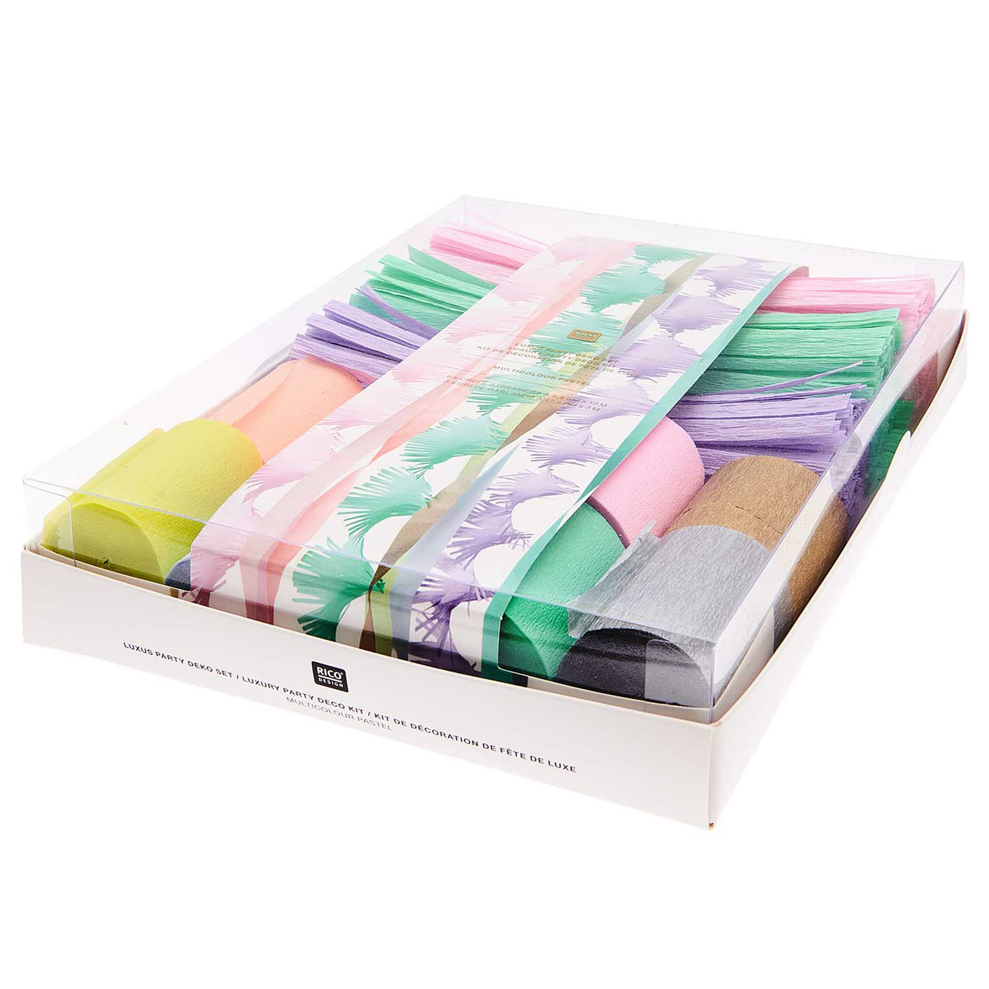 Kreppbänder und Girlanden "Luxus Party Deko Set" 11-teilig Band