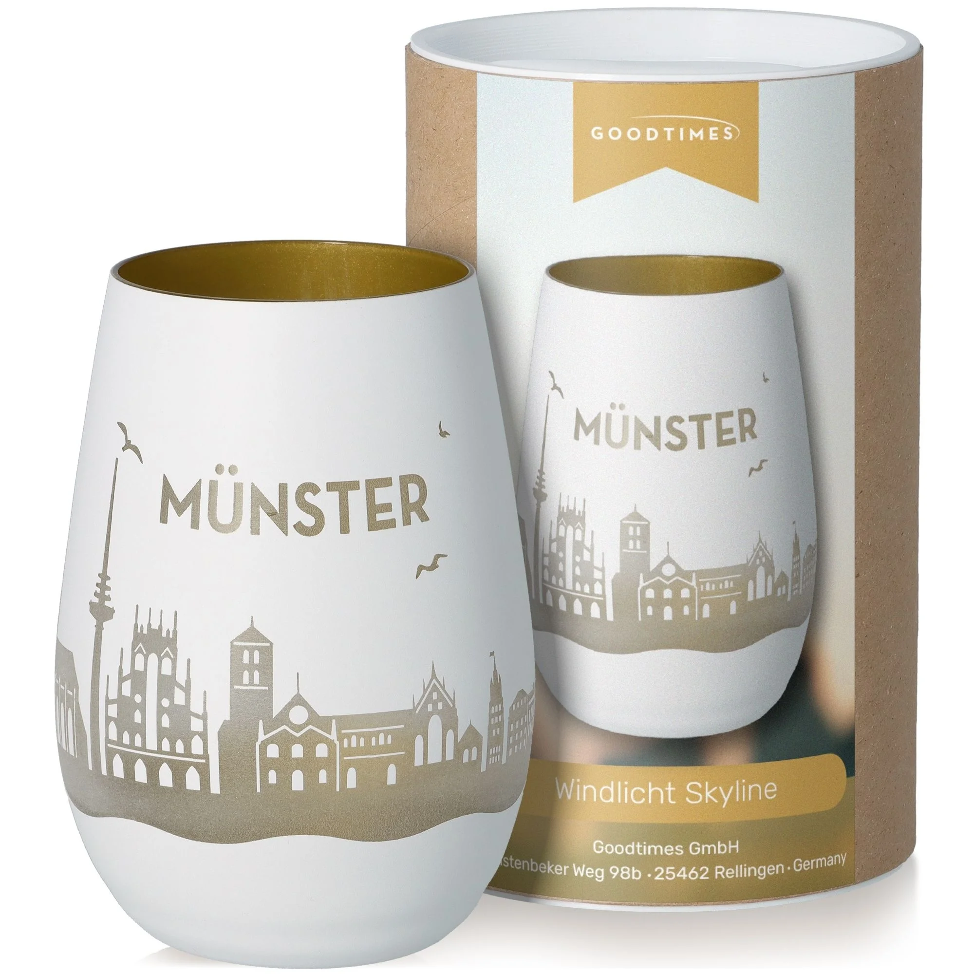 Windlicht, Skyline, Münster, Gläser, Keramik