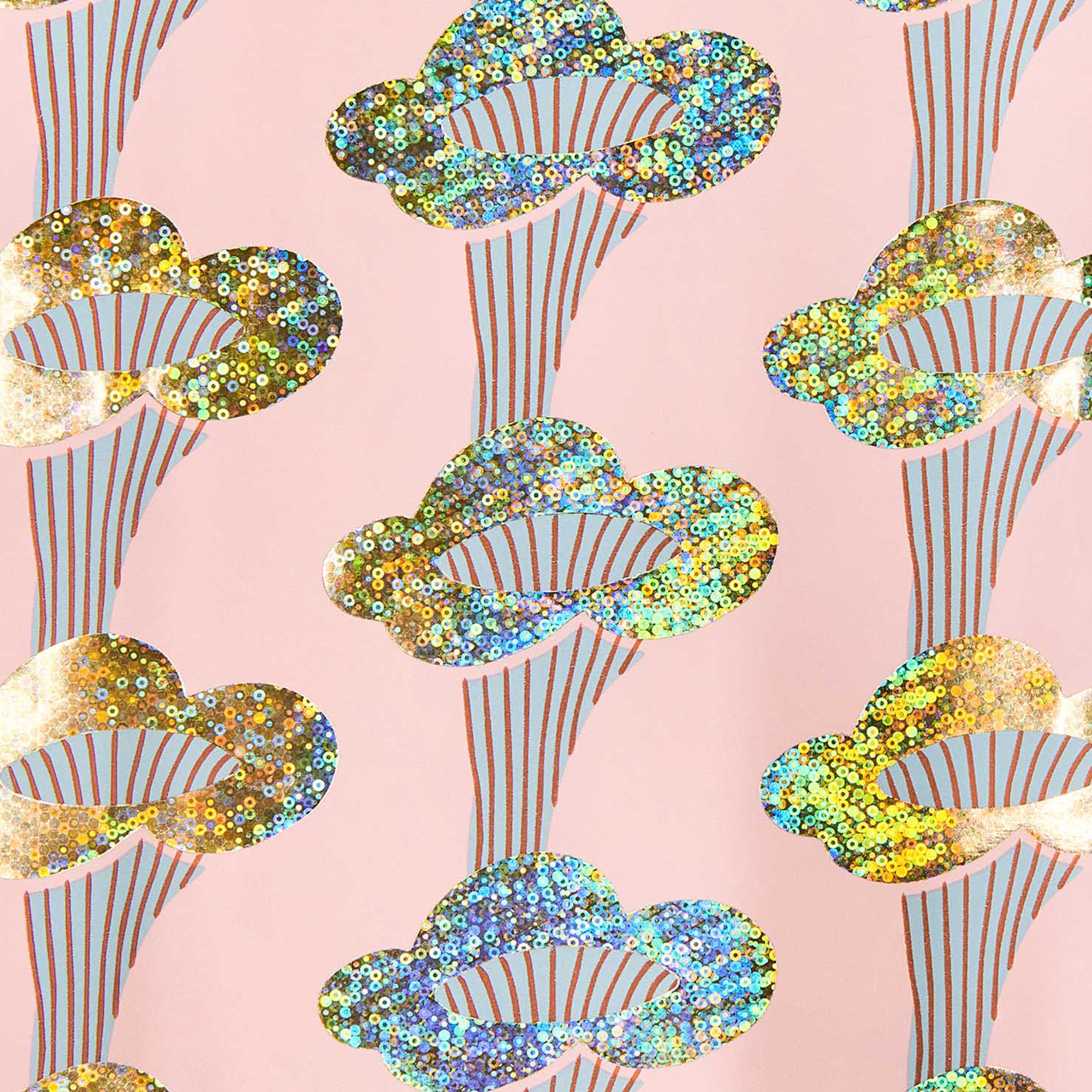 Geschenkpapier auf Rolle "Pfifferlinge" Rosa 2m Geschenkpapier auf Rolle "Pfifferlinge" Rosa 2m