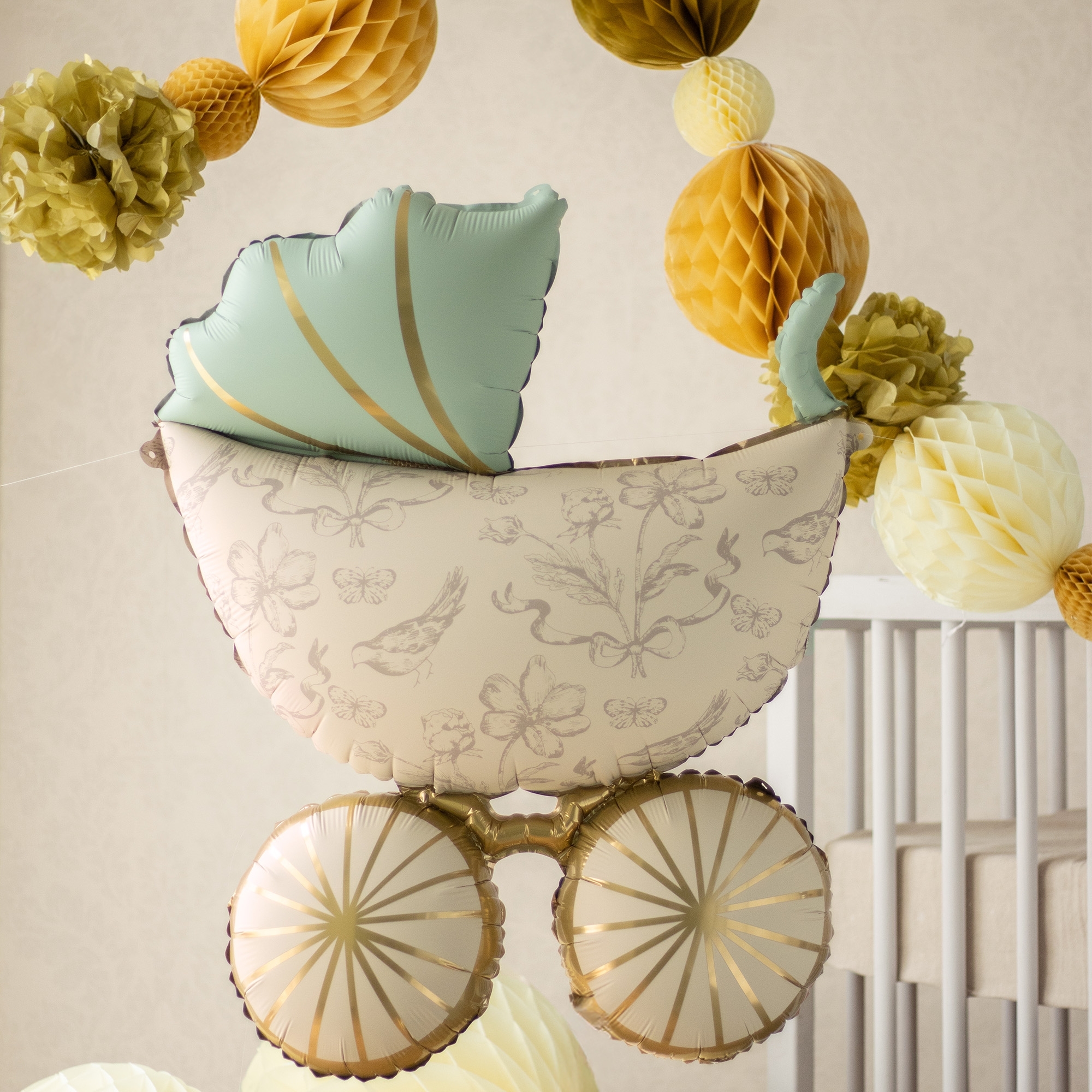 Folienballon "Kinderwagen" 59x74 cm Moebel, Kunst, Porzellan, Töpferei