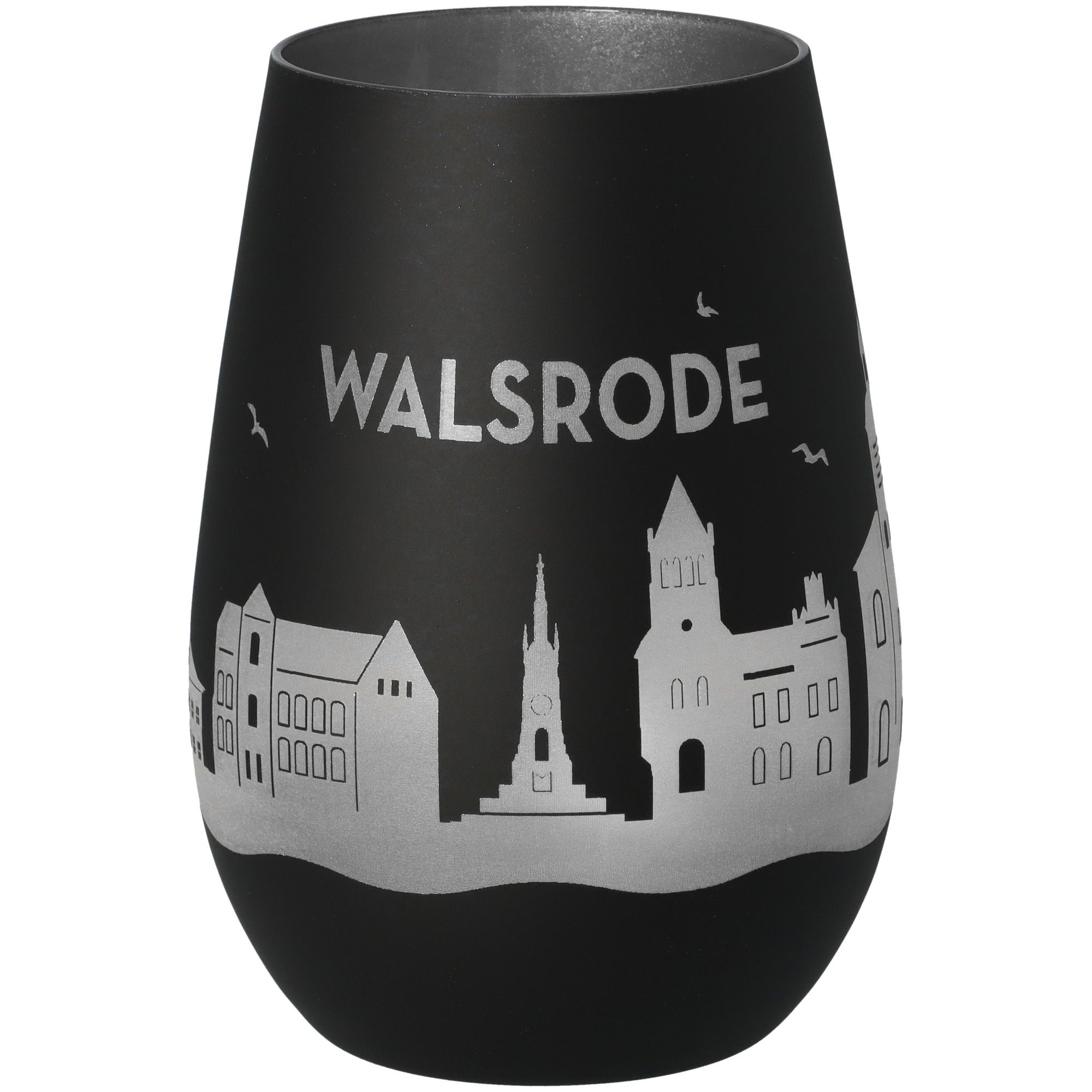 Windlicht Skyline Walsrode Schwarz/Silber Krug, Töpferei, Glas, Granate, Vase