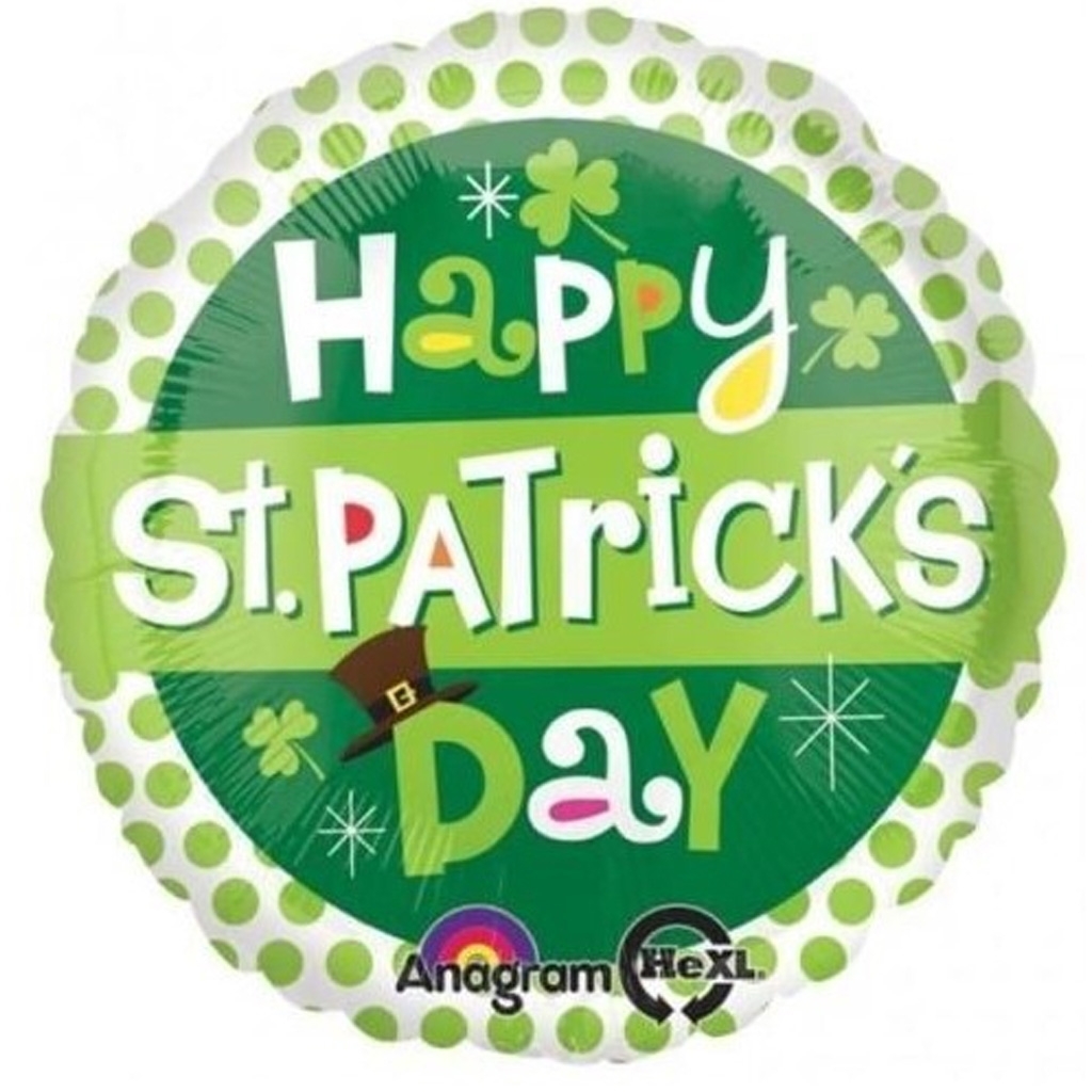 St. Patrick's Day, Ballon, Grün, Vierblättriges Kleeblatt, Gemusterter Ballon