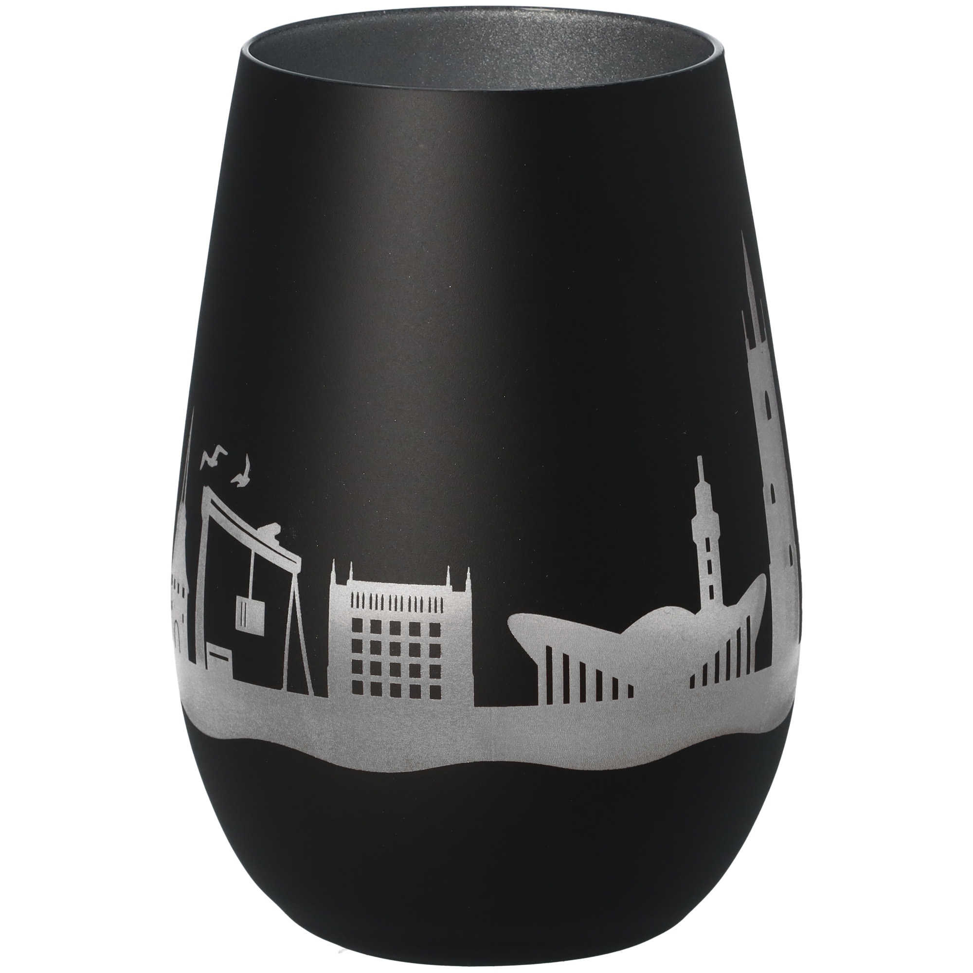 Windlicht Skyline Rostock Schwarz/Silber Windlicht Skyline Rostock Schwarz/Silber