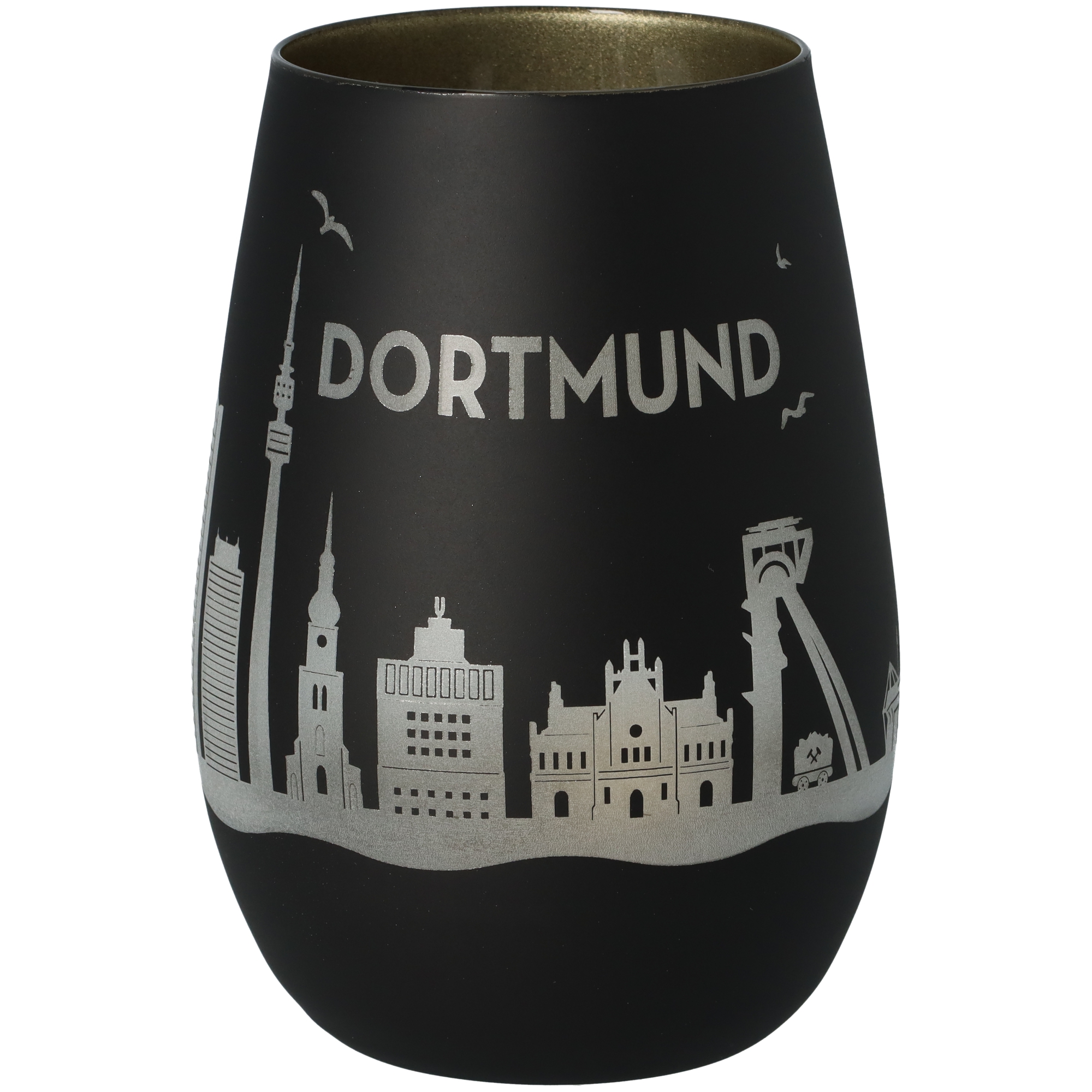 Windlicht Skyline Dortmund Schwarz/Gold Windlicht Skyline Dortmund Schwarz/Gold