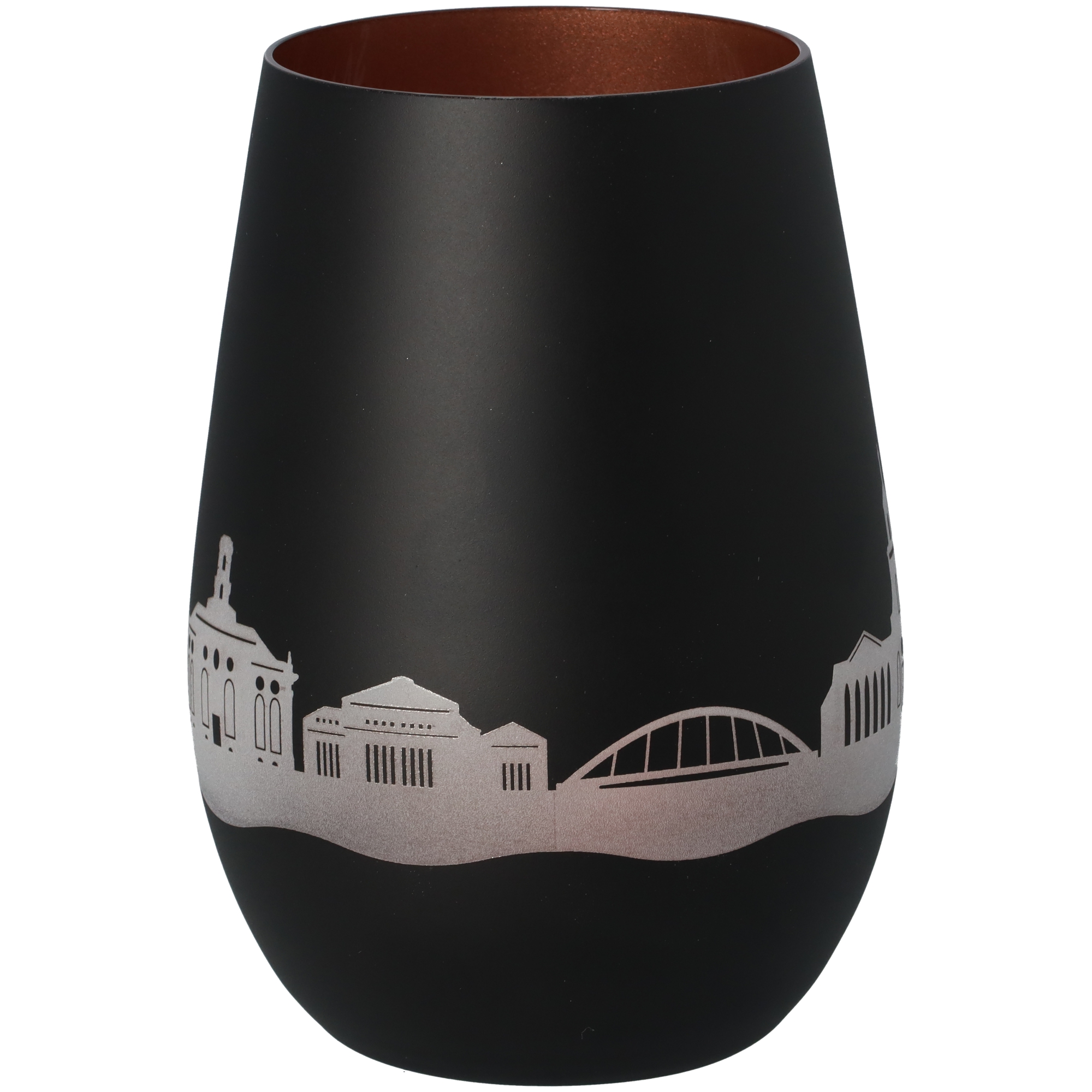 Windlicht Skyline Saarbrücken Schwarz/Bronze Windlicht Skyline Saarbrücken Schwarz/Bronze