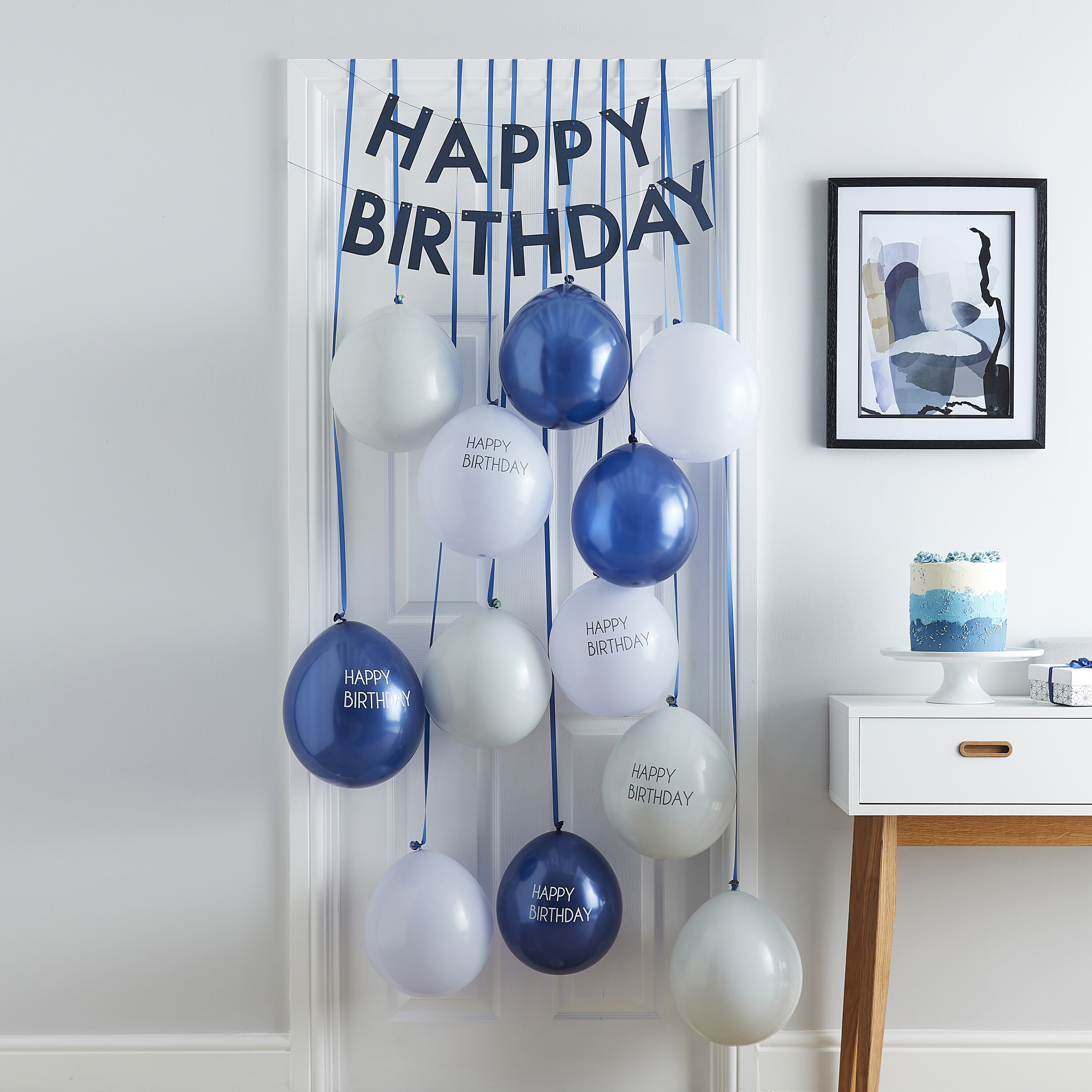 Türdekorationsset "Happy Birthday", Blau Türdekorationsset "Happy Birthday", Blau
