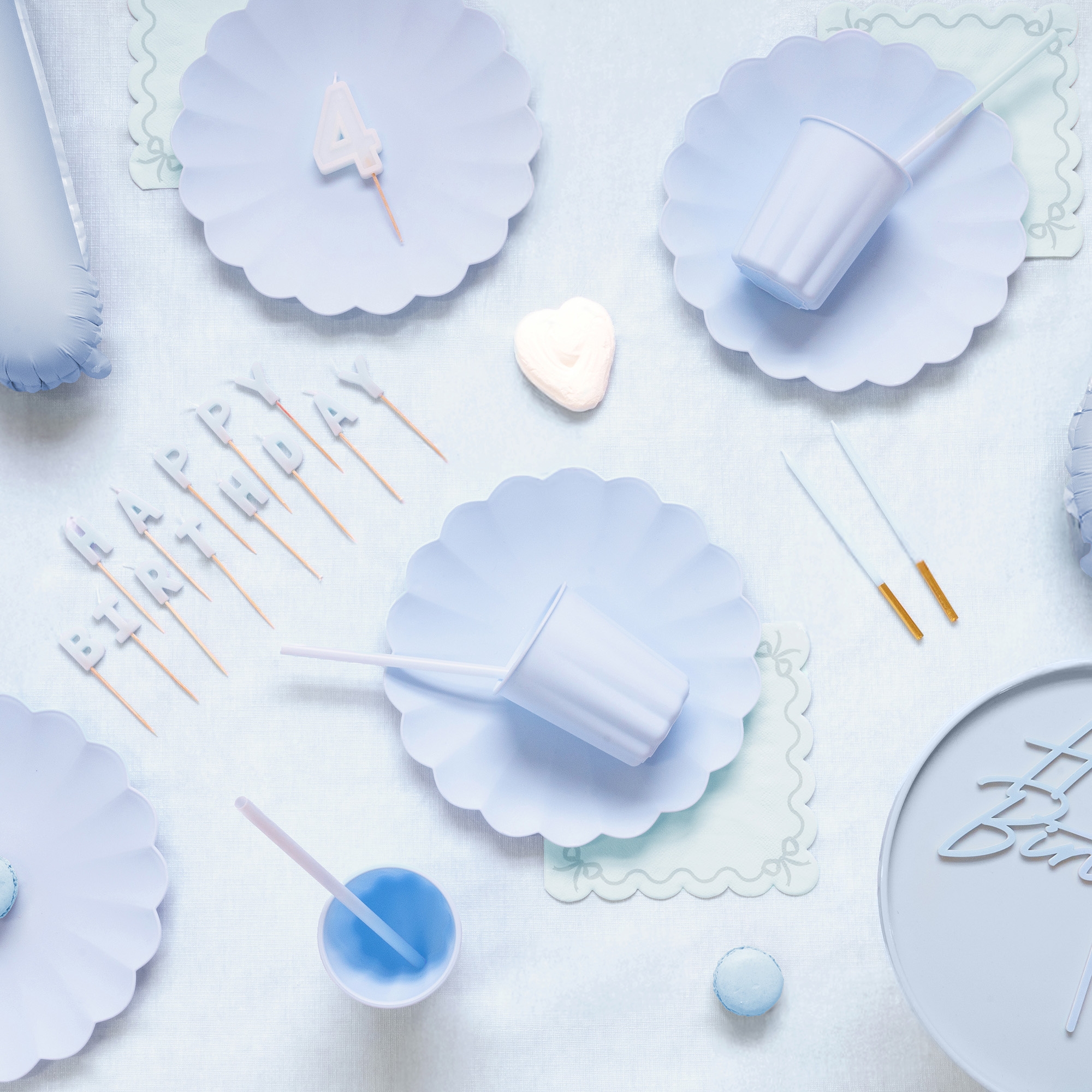 Caketopper "Happy Birthday" Porzellan, Töpferei, Teller, Besteck, Löffel