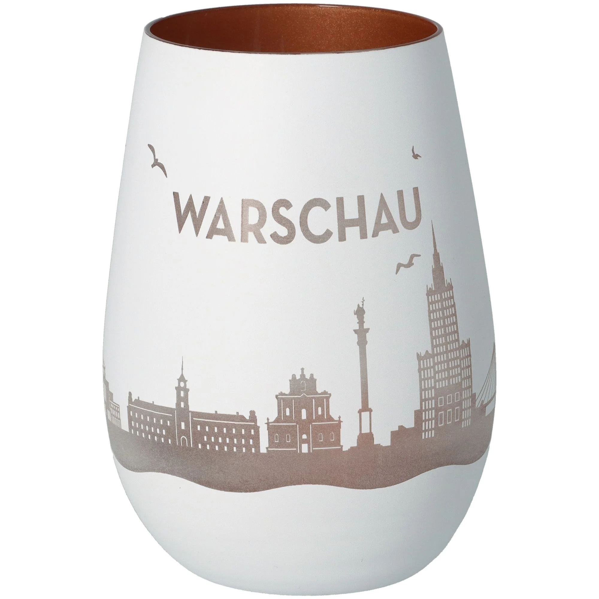 Weiß, Glas, Becher, Stadtmotiv, Warschau
