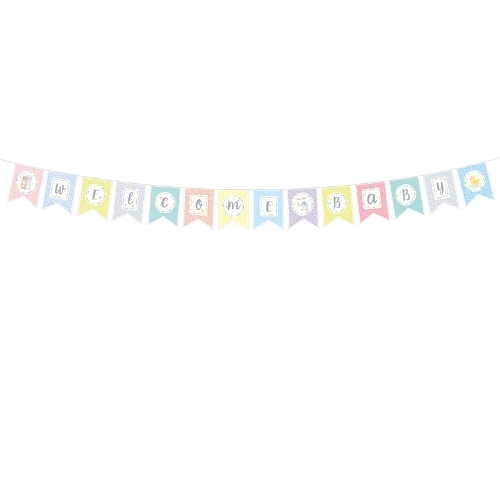 Welcome Baby Girlande zur Geburt