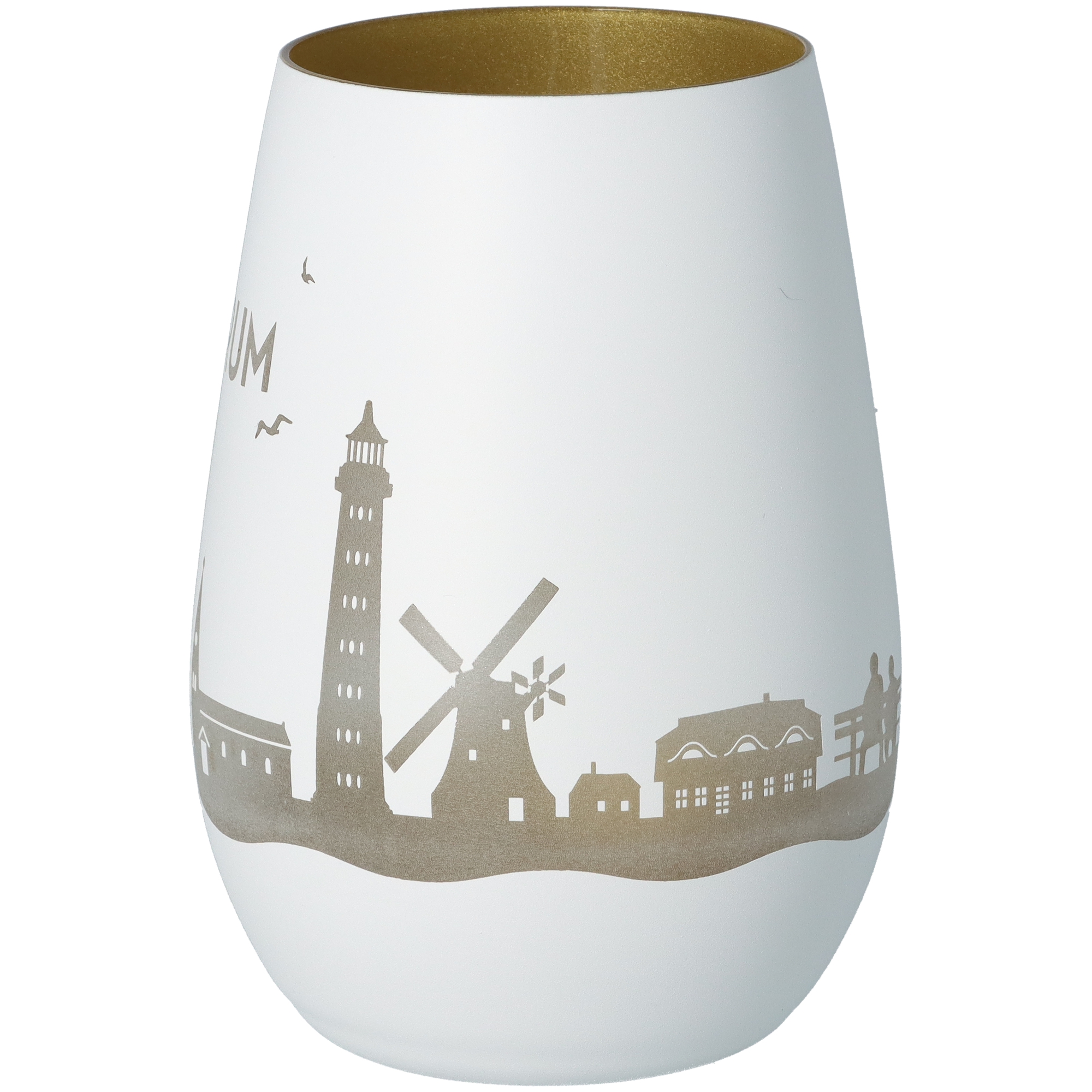 Windlicht Skyline Amrum Weiß/Gold Windlicht Skyline Amrum Weiß/Gold