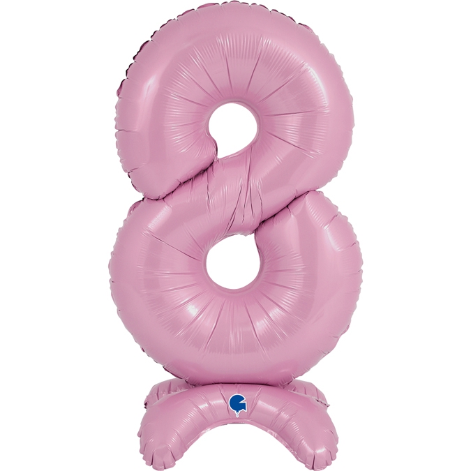 Folienballon Zahl 8 Pastell Rosa, 65cm Folienballon Zahl 8 Pastell Rosa, 65cm
