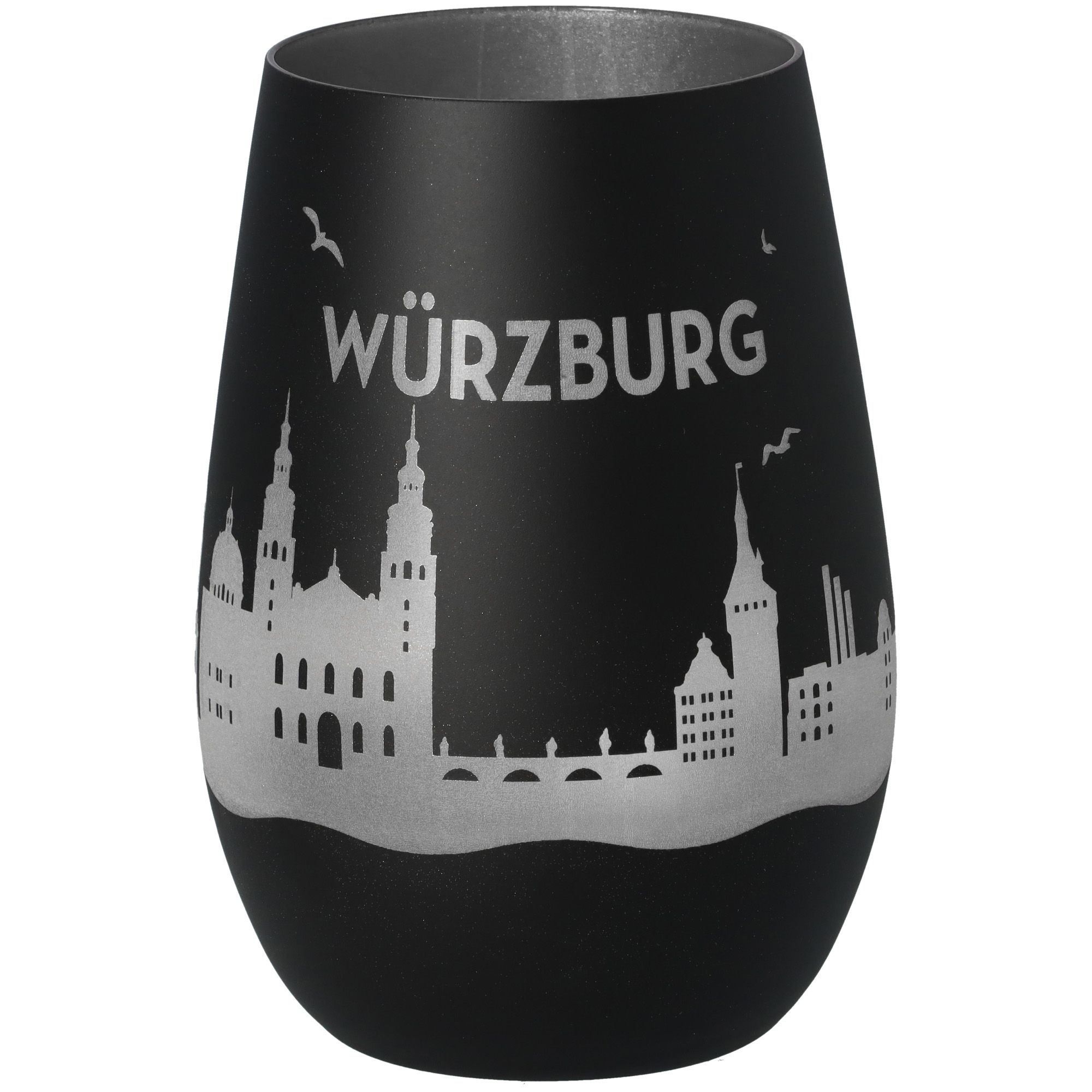 Windlicht Skyline Würzburg Schwarz/Silber Windlicht Skyline Würzburg Schwarz/Silber
