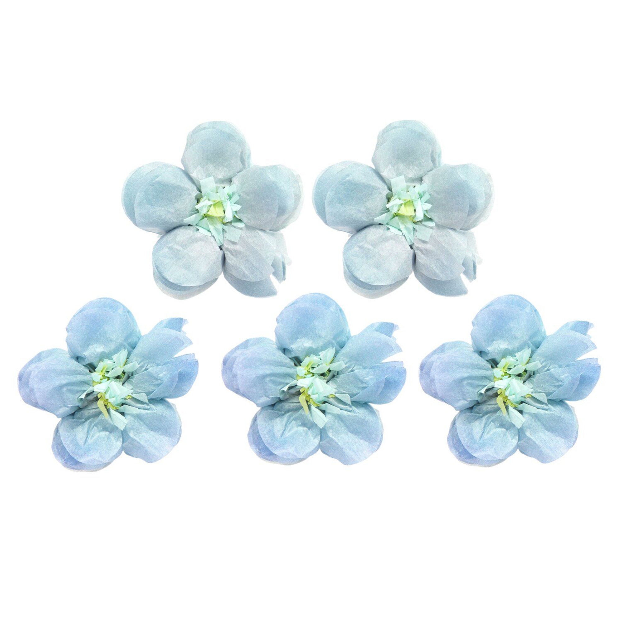 5 Blumen aus Seidenpapier "Vergissmeinnicht" 7 cm Blume, Pflanze, Zubehör, Anemone