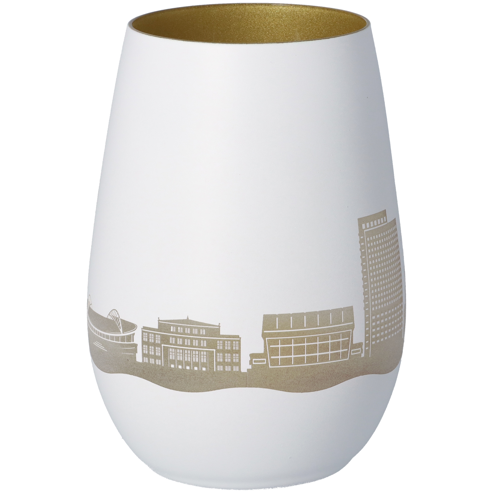 Windlicht Skyline Leipzig Weiß/Gold Windlicht Skyline Leipzig Weiß/Gold