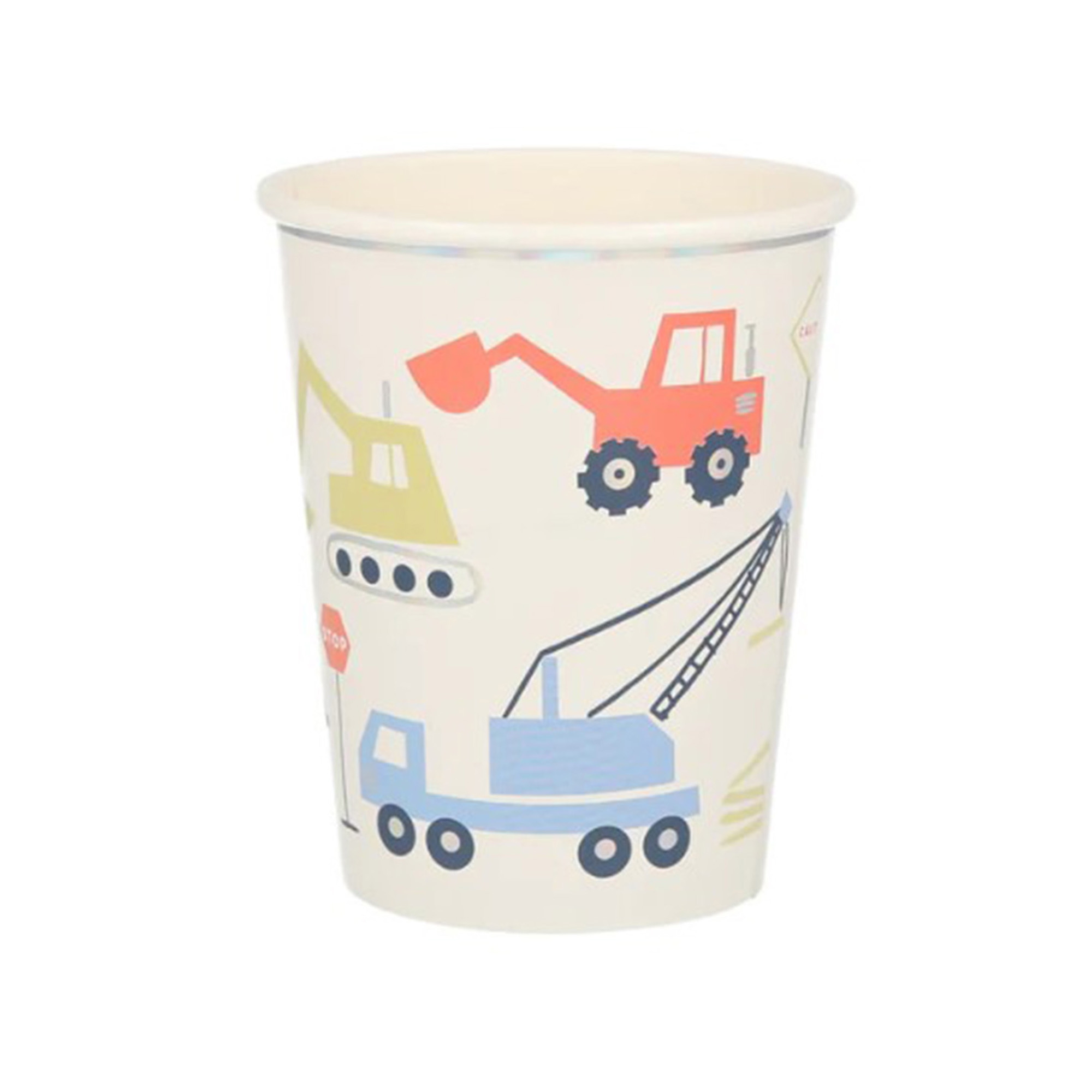 Meri Meri - 8 Pappbecher "Baufahrzeuge" Meri Meri - 8 Pappbecher "Baufahrzeuge"